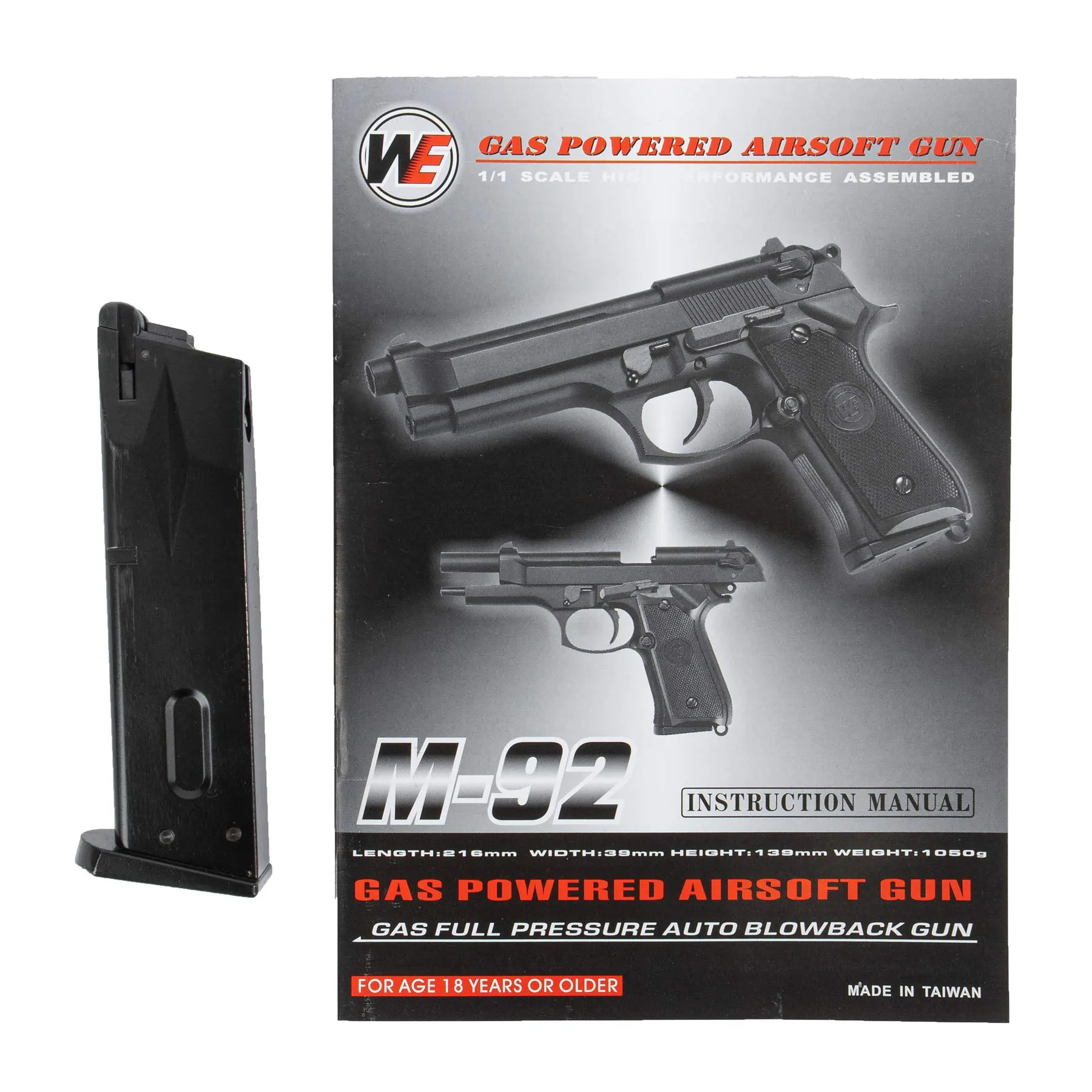 WE M92 Full Metal Gold GBB Softair Pistole