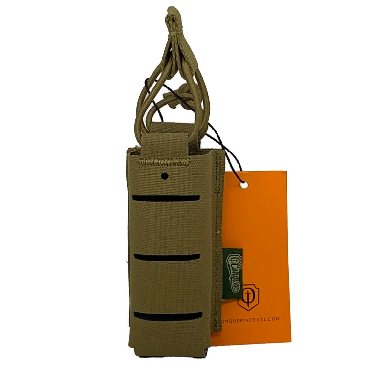 Conquer Laser-Cut Pistol Mag Pouch, Coyote Conquer Laser-Cut Pistol Mag Pouch, Coyote
