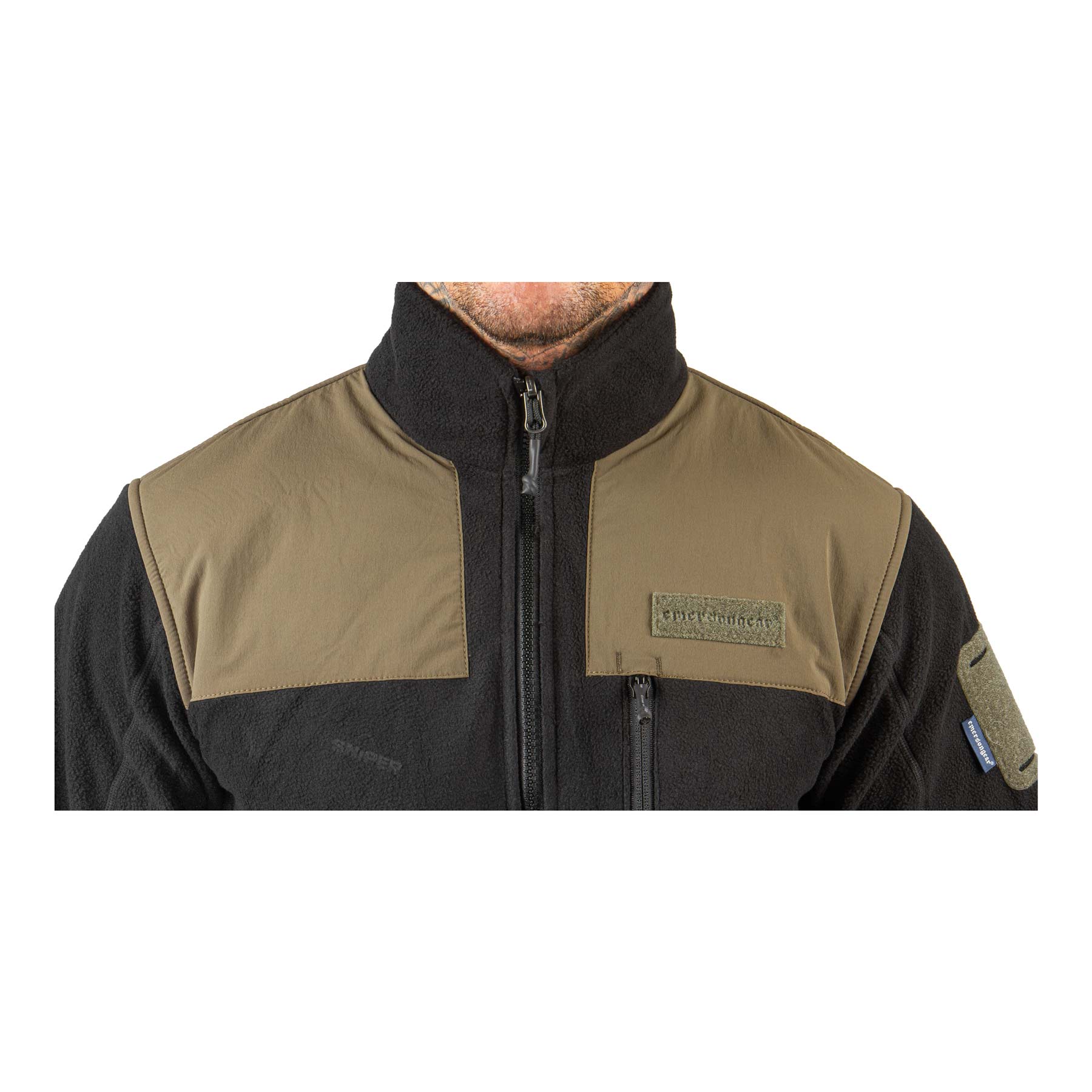Emerson Gear Fleece Jacke, Tan / Black