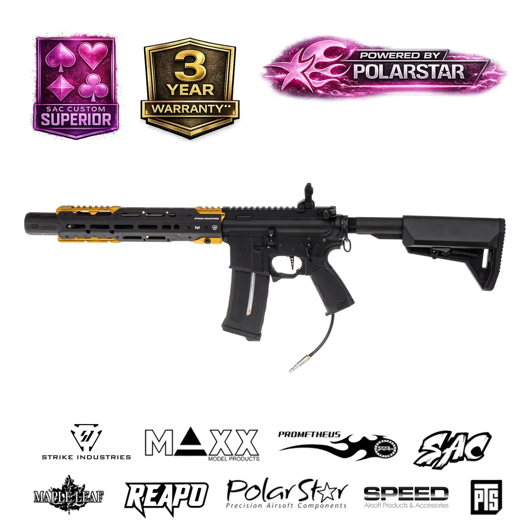 SAC x Fusion F2 Strike Industries Gridlock 11", Black/Gold