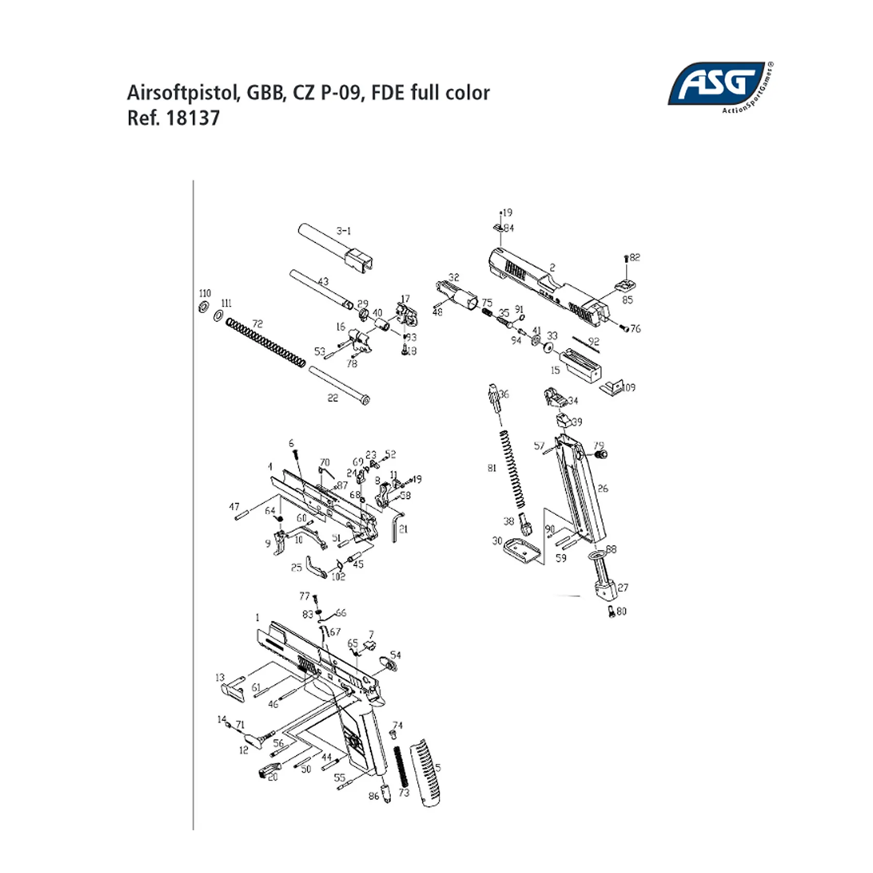 CZ P-09 Outer Barrel #3-1 CZ P-09 Slide #2
