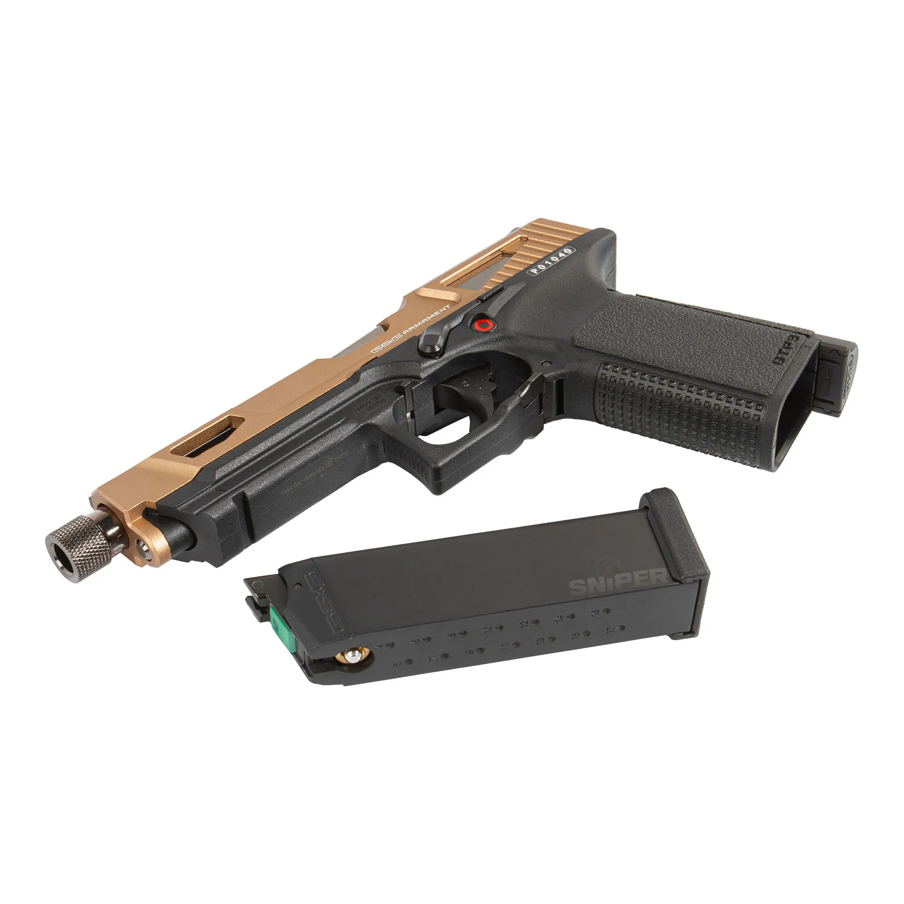 GTP 9 MS GBB, Softair Pistole, Black/Desert