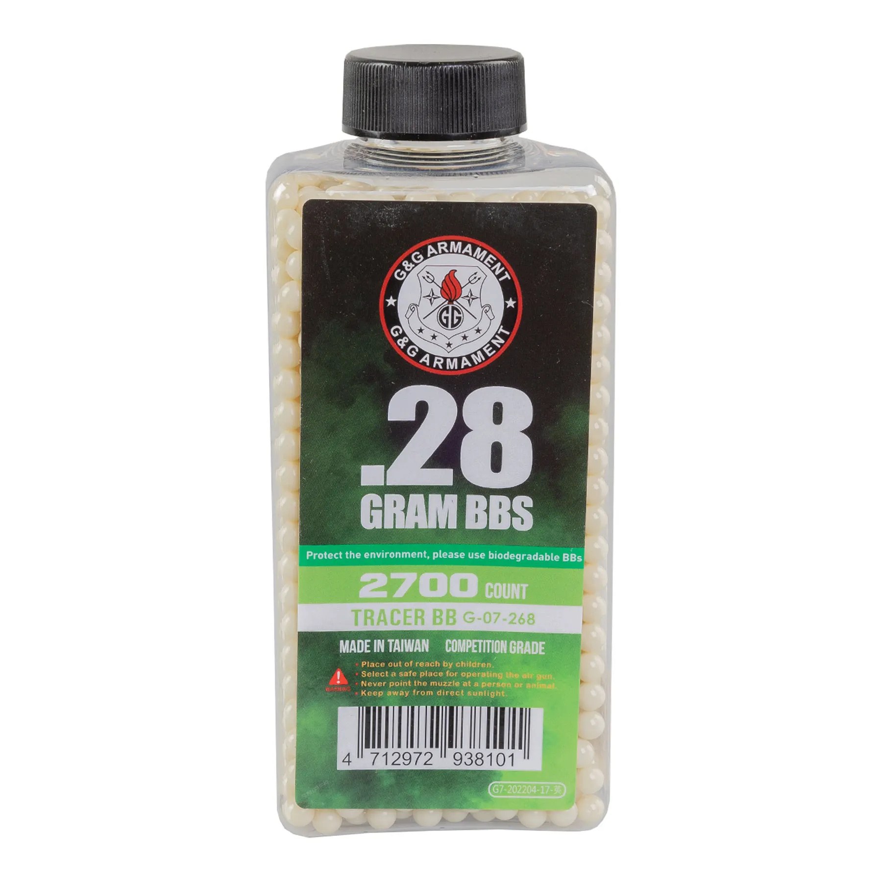 0,28gr Green Tracer BBs, 2700 Stück 0,28gr Green Tracer BBs, 2700 Stück