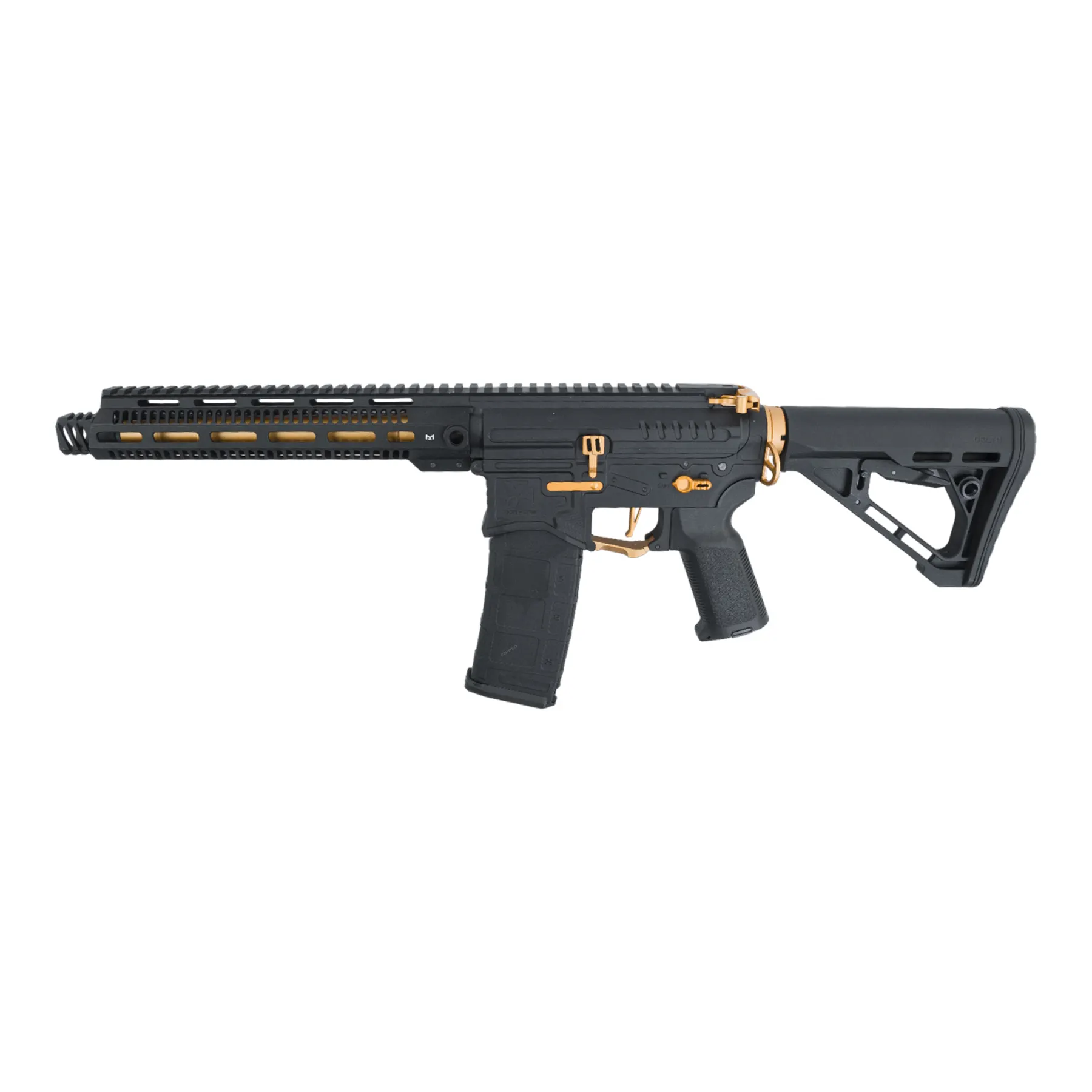 Zion Arms M4 M-Lok 10" (S)AEG, Black/Gold Zion Arms M4 M-Lok 10" (S)AEG, Black/Gold