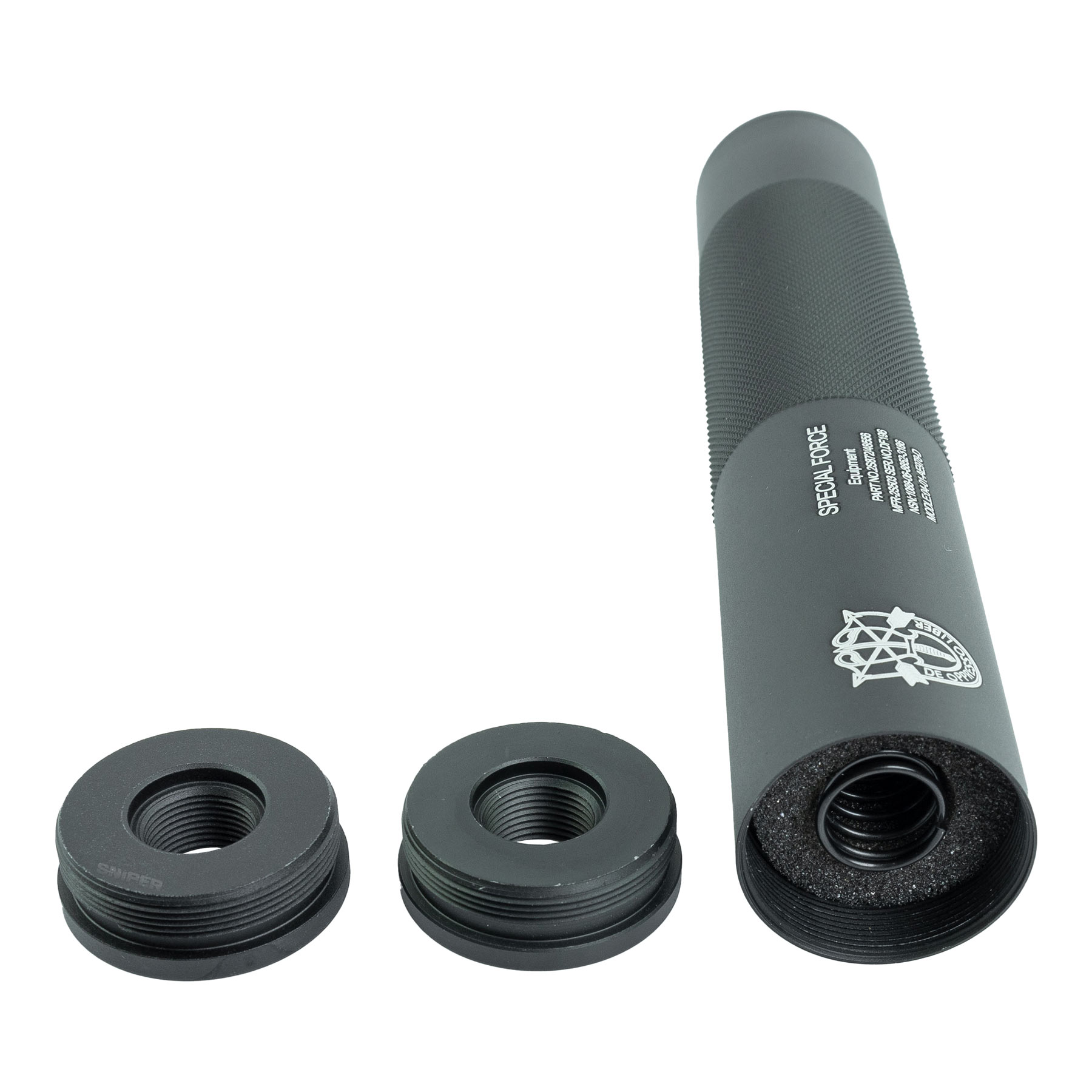 Special Forces Silencer, 197mm 14mm CW/CCW, Black