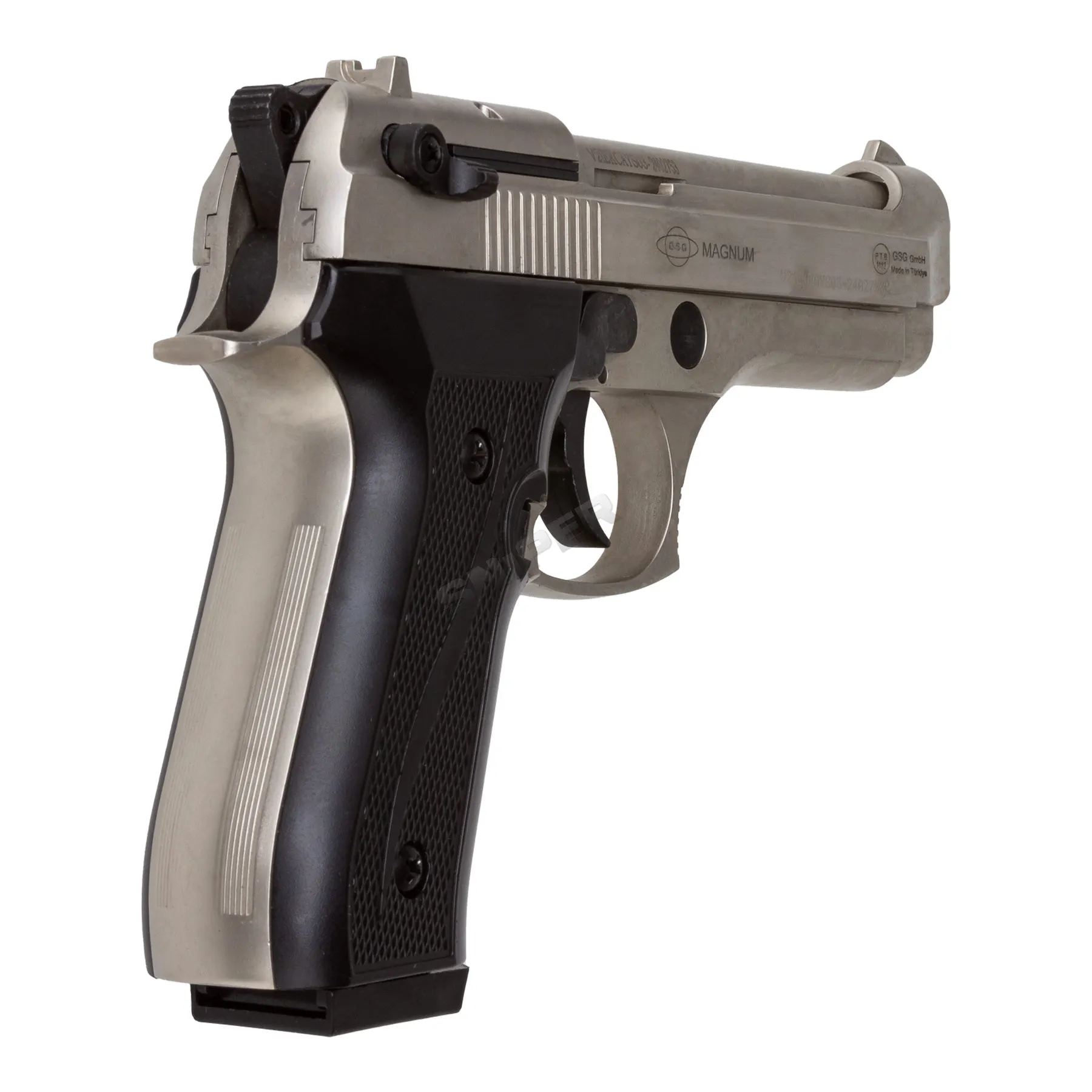 EKOL Firat 9mm P.A.K. Schreckschusspistole, Nickel Silvester Bundle #1 EKOL Firat 9mm P.A.K. Schreckschusspistole, Nickel