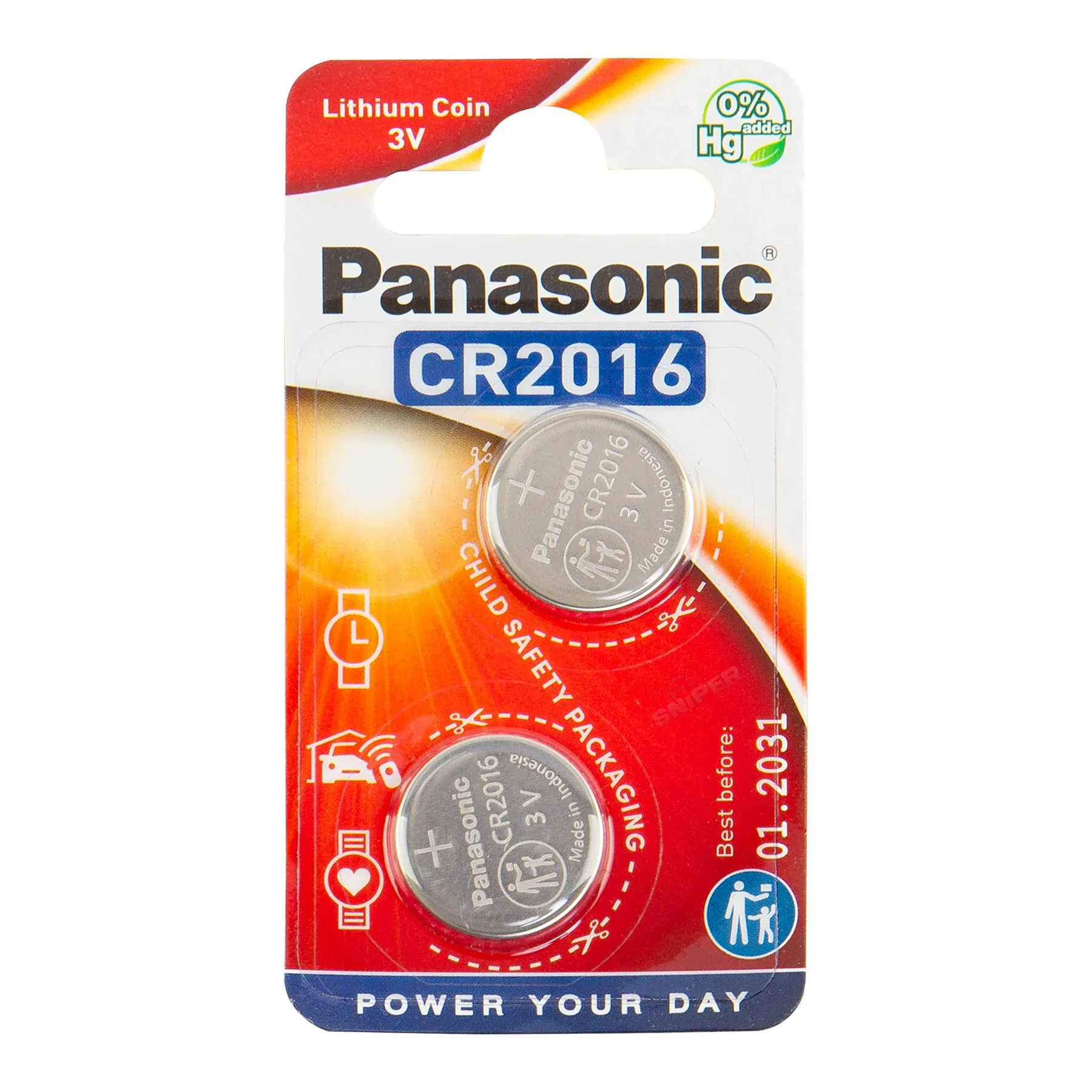 CR2016 Batterie, 2pcs