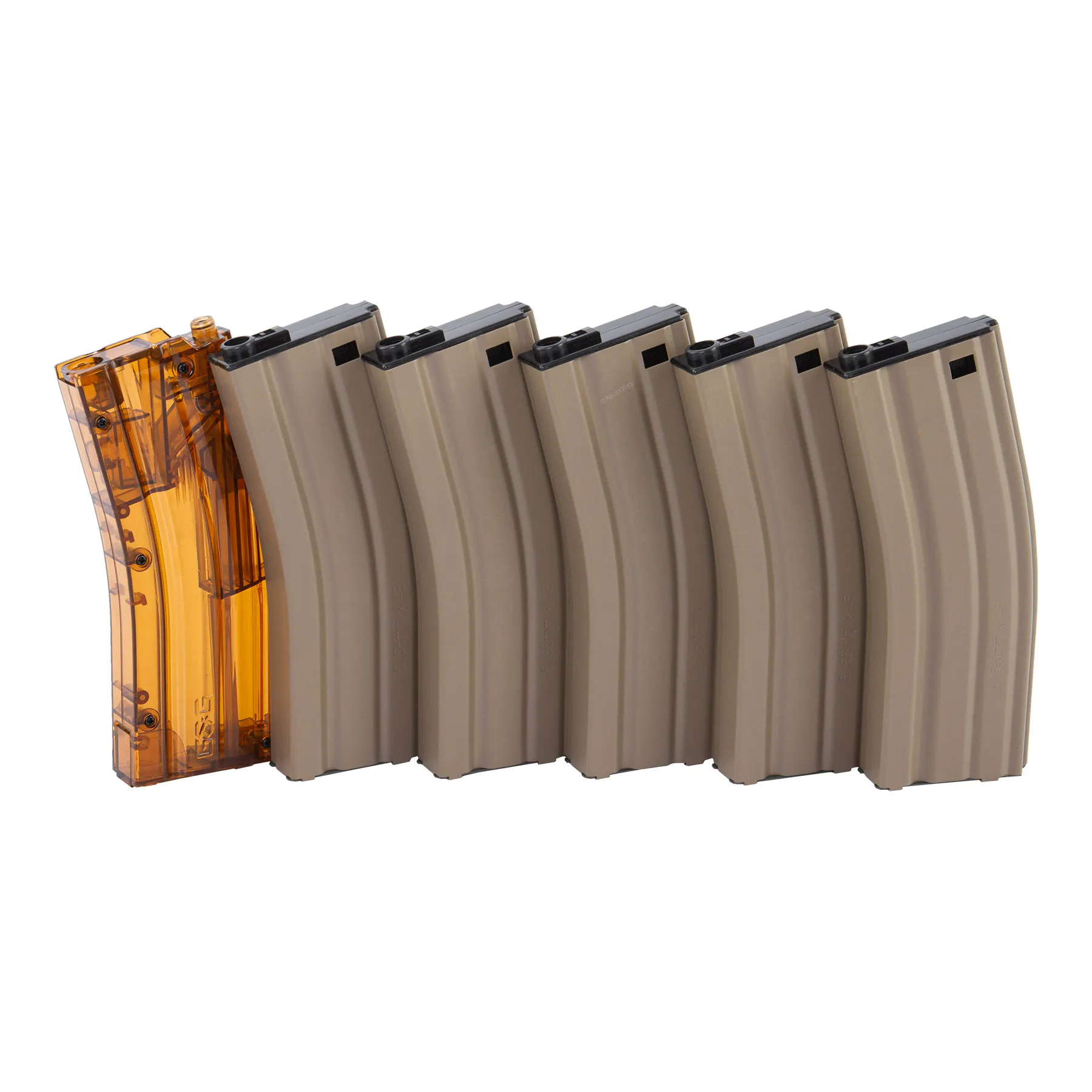 5er Pack M4 Low Cap Magazin Metall (79rds), desert