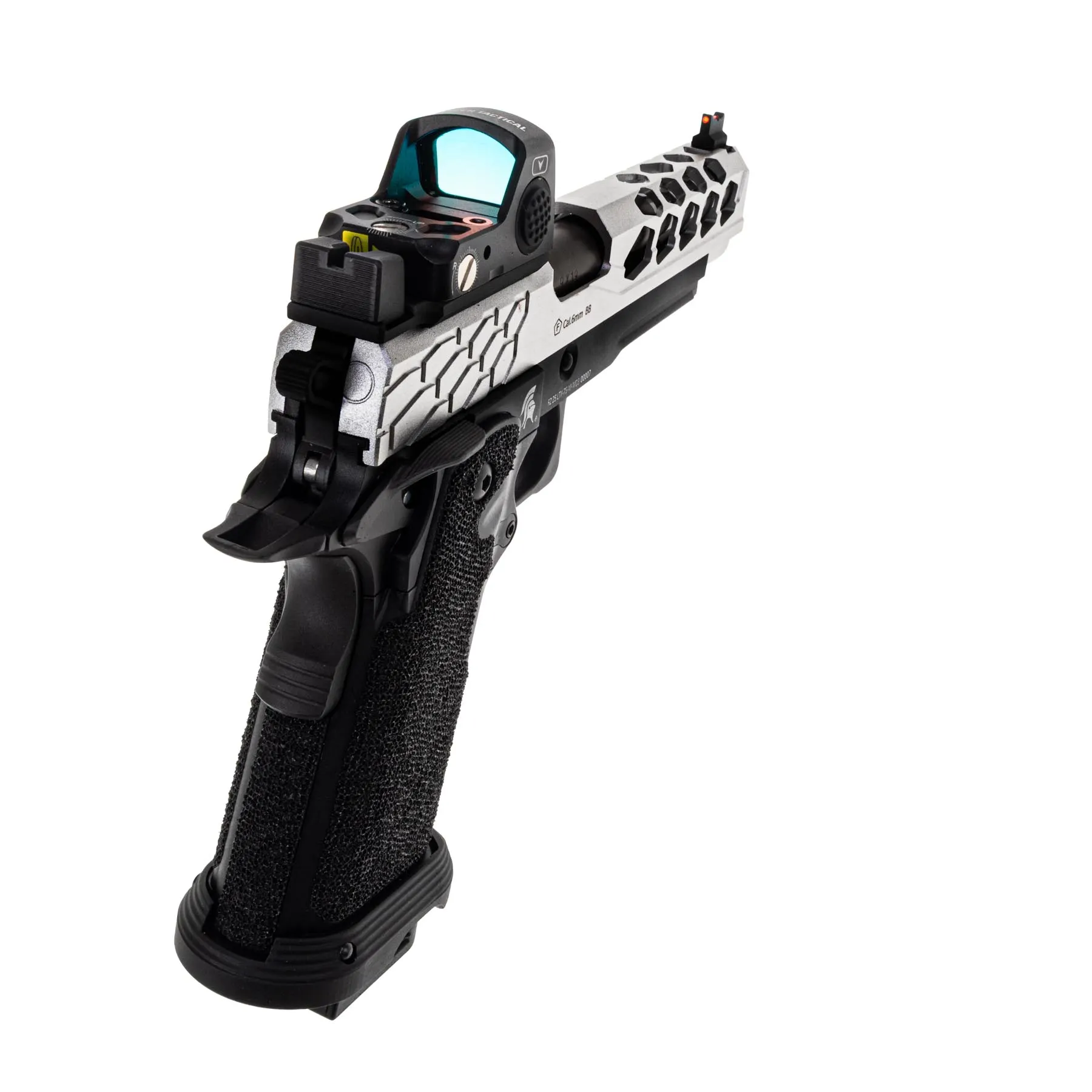 Lancer Tactical LTX-7B Stryk RMR Hi-Capa GBB Softairpistole, Silver