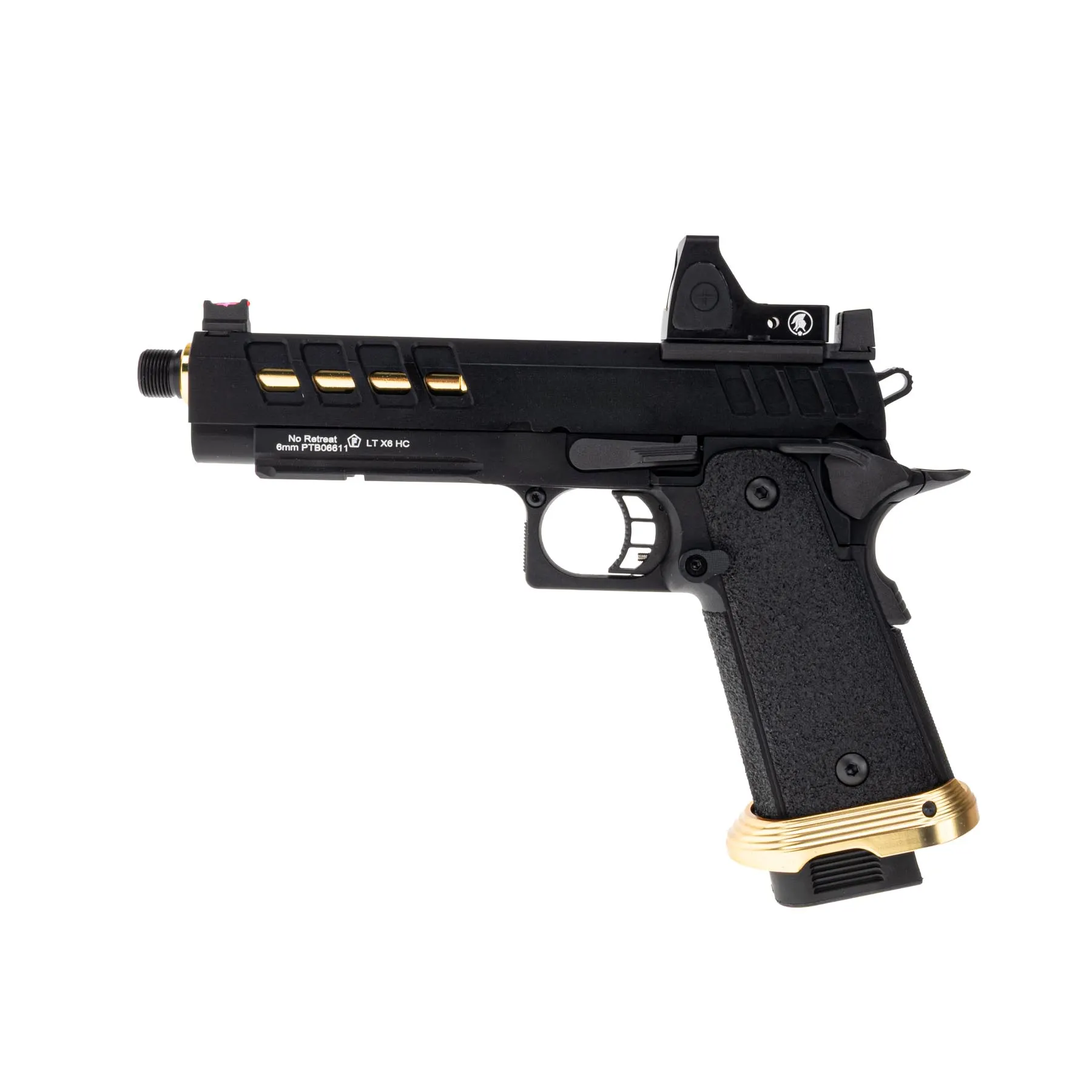 Lancer Tactical Heracles RMR Hi-Capa GBB Softairpistole, Black & Gold