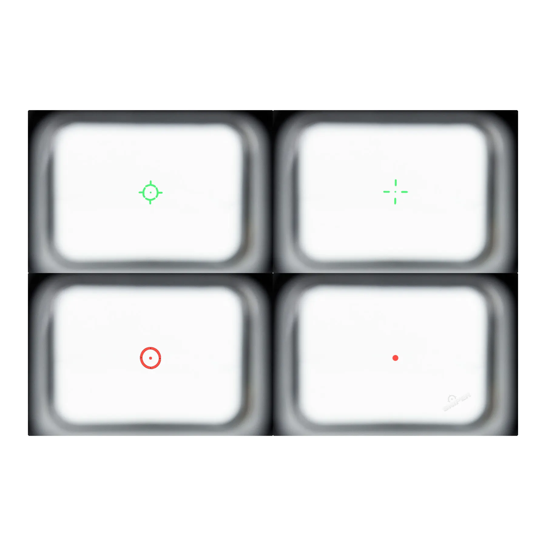 Red/Green Reflex Red Dot Visier, Black