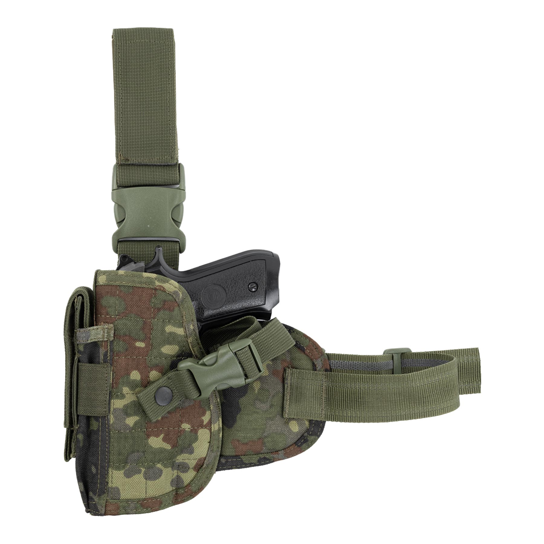 Invader Gear Dropleg Holster, Links, Flecktarn
