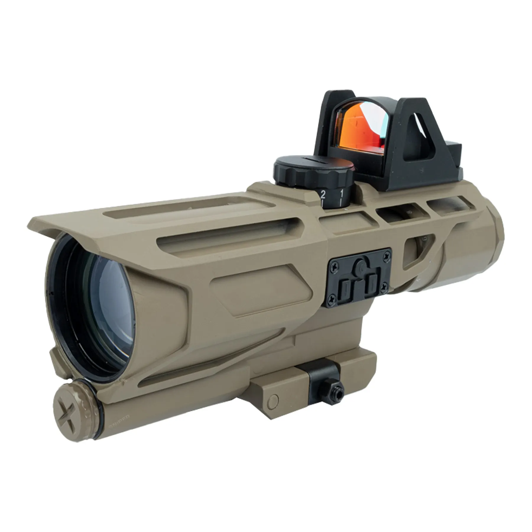 USS 3-9X40 Gen3 Scope mit Red Dot, Tan