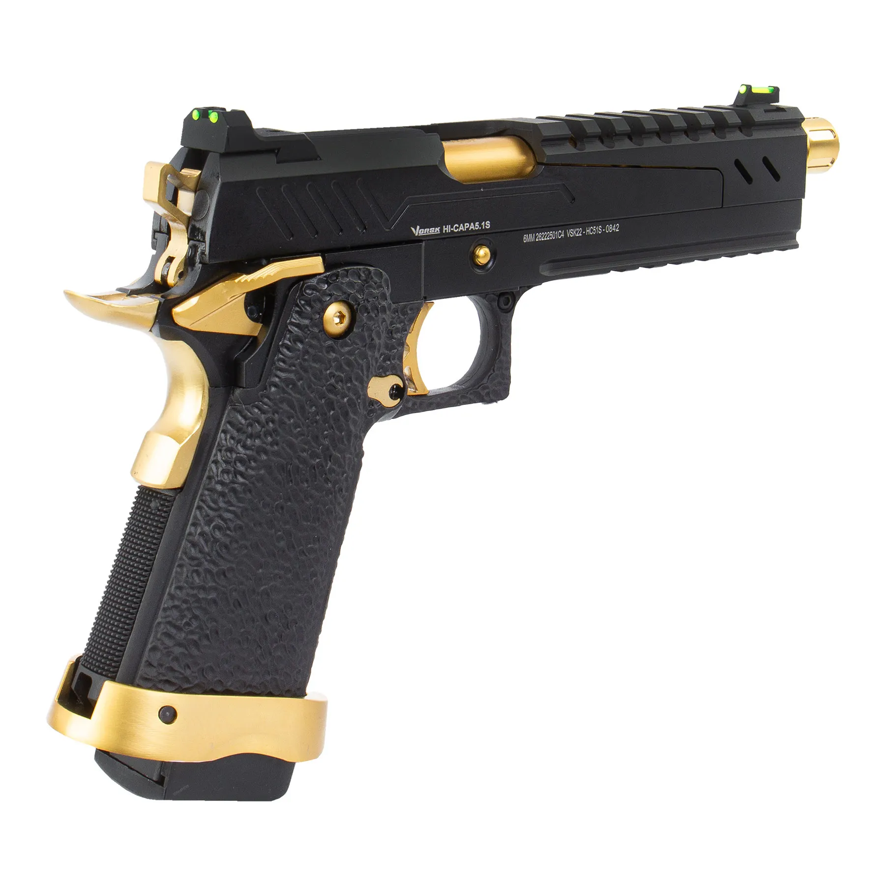 Vorsk Hi-Capa 5.1 Split Slide, Gold/Black, GBB Vorsk Hi-Capa 5.1 Split Slide, Gold/Black, GBB