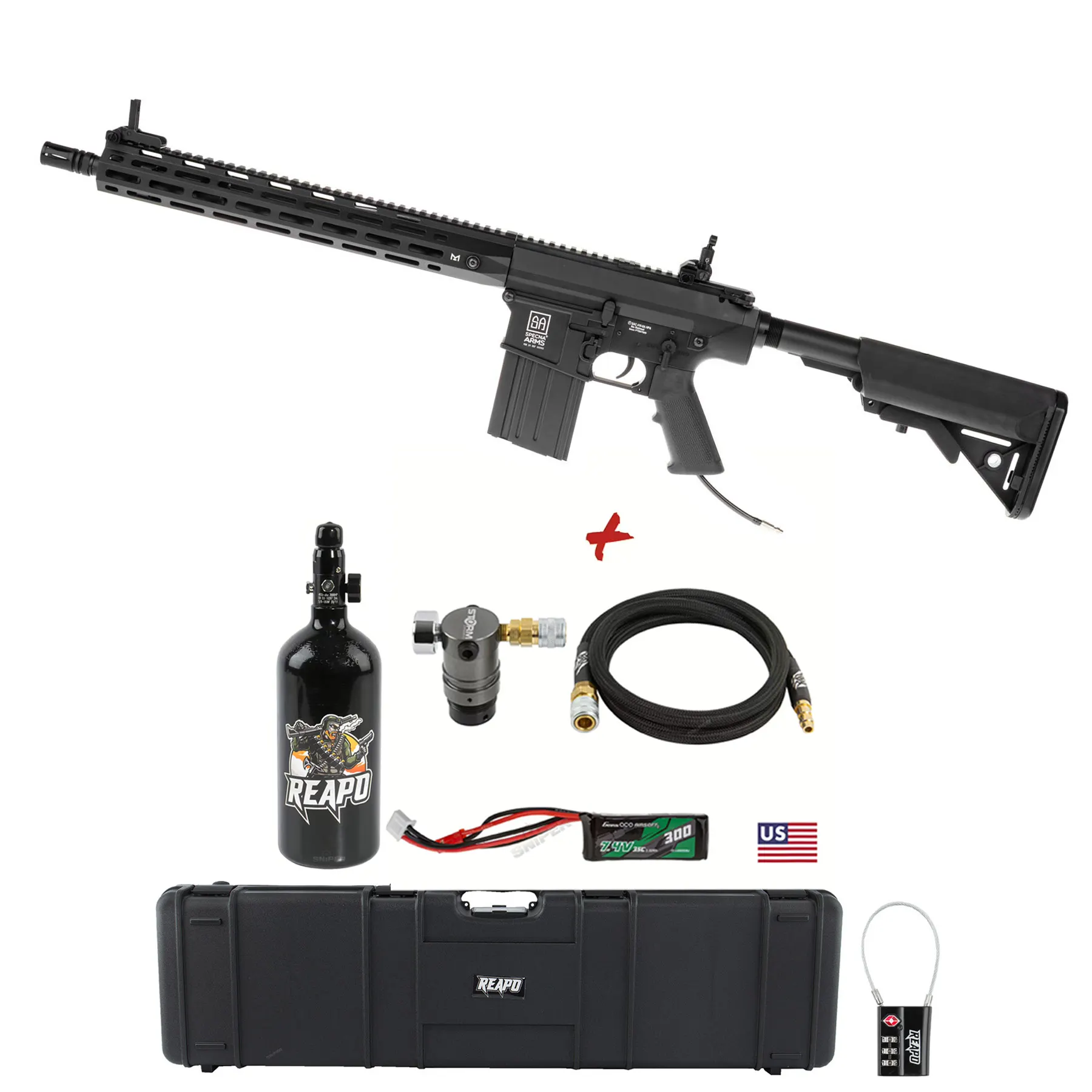 HPA Deal #2 - SAC x Wolverine SA-E35 DMR Rifle HPA, Black HPA Deal #2 - SAC x Wolverine SA-E35 DMR Rifle HPA, Black