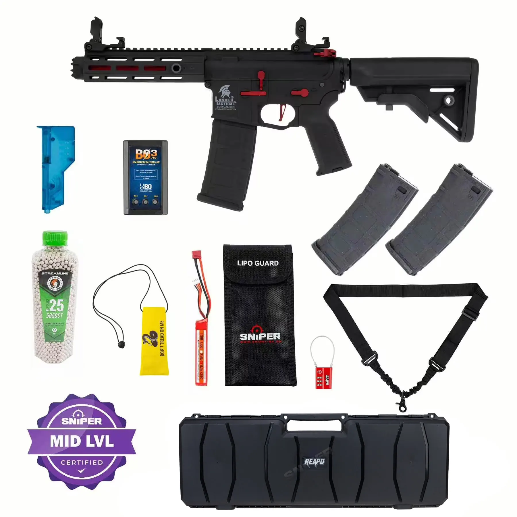 Einsteiger Set #4 - Lancer LT-34 Hellion w/ Nebula ETU (S)AEG, Black/Red