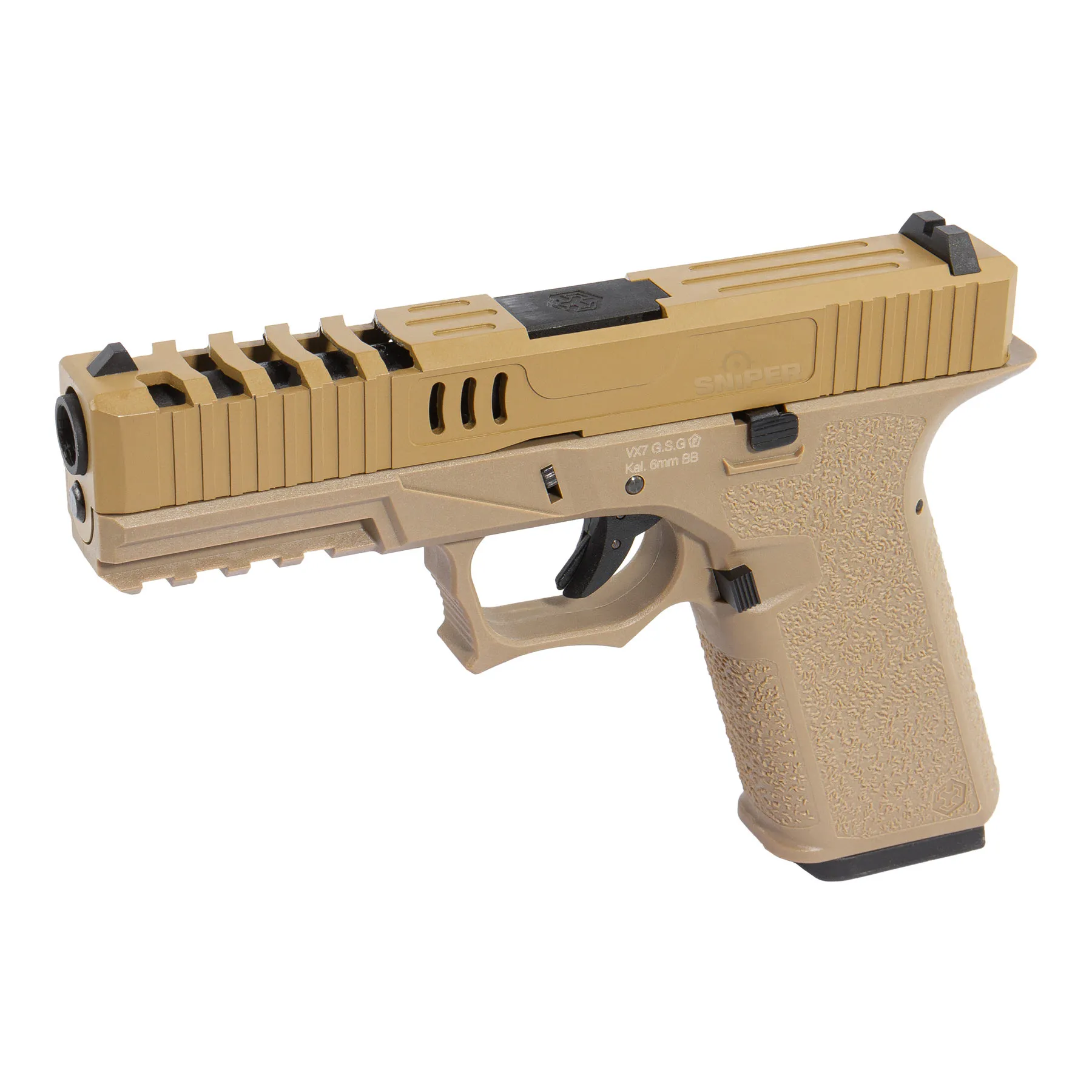 AW Custom VX7 Mod.2 GBB Softair Pistole, FDE
