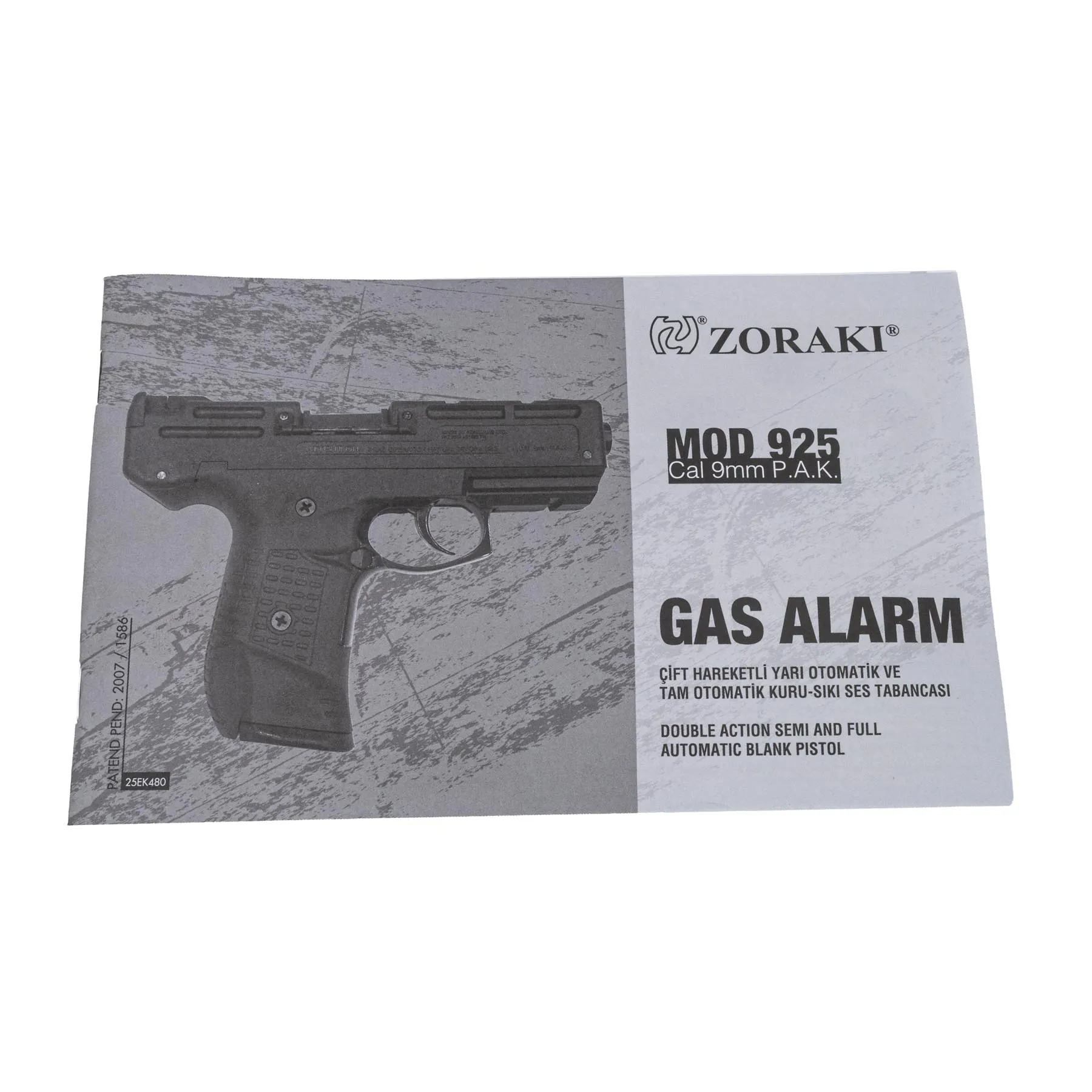 Zoraki 925 9mm P.A.K. Schreckschusspistole, Black