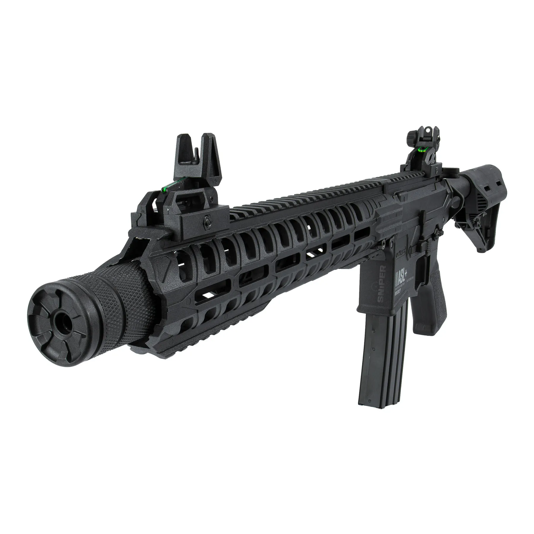 Whiskey ASL+ Hi-Velocity AEG < 0,5 Joule Softair Gewehr, Black
