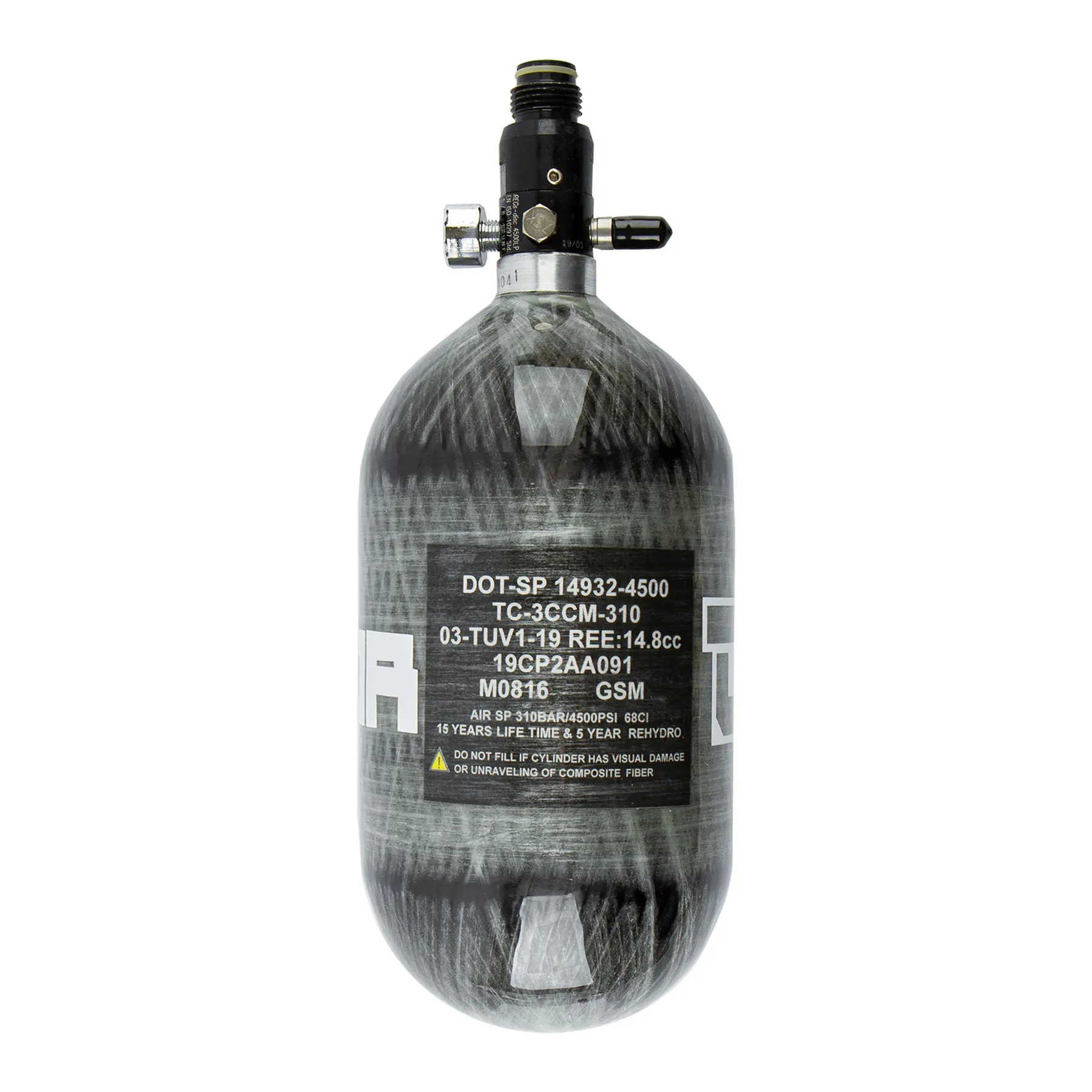 Carbon HPA Tank ink. Regulator, 1l, 4500 PSI