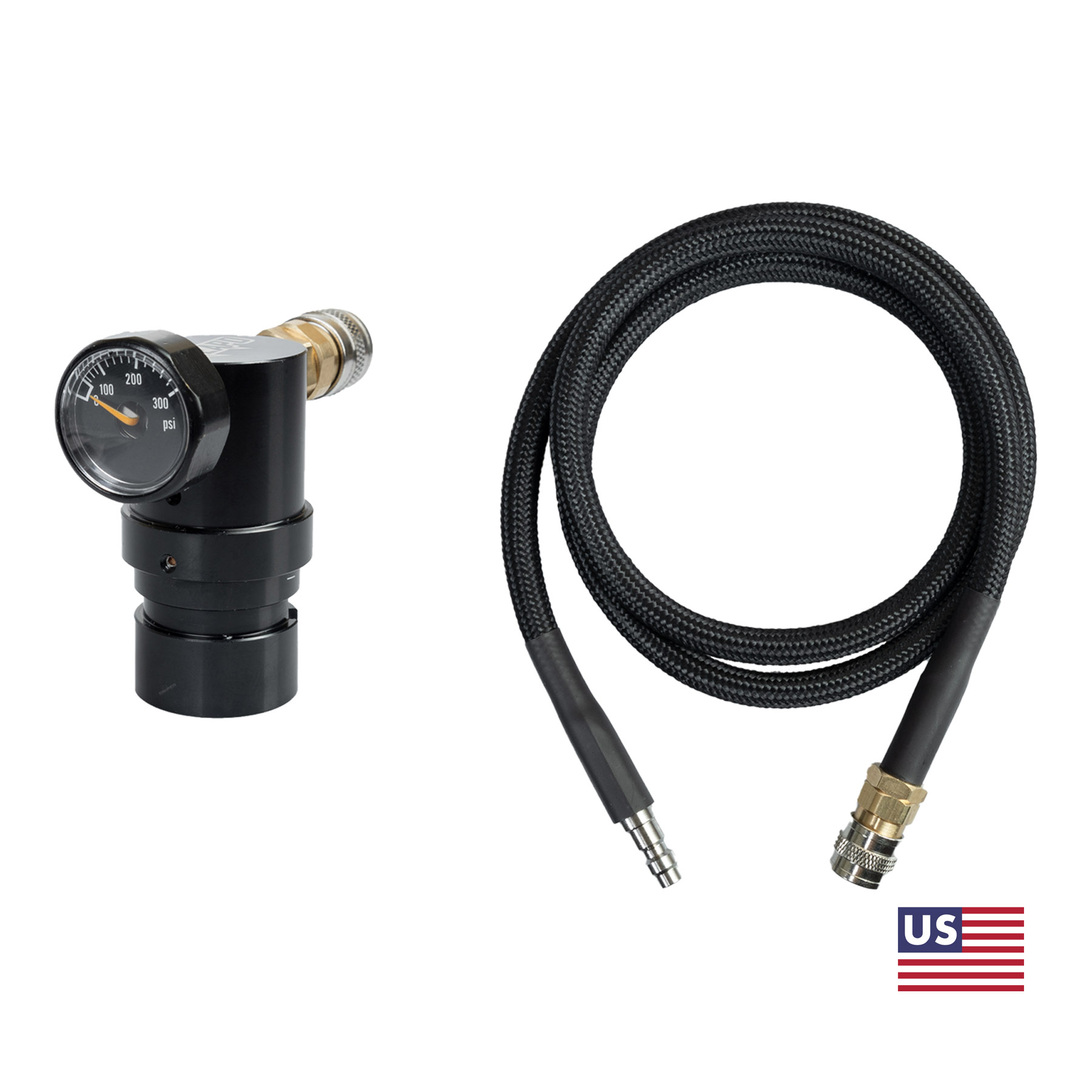 REAPO Regulator Twister On Tank w/ Flex Line Gen.2, Black