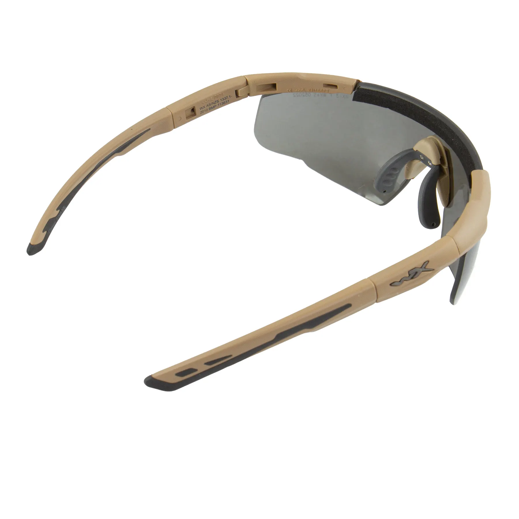 WileyX Saber Advanced Tan Frame Goggles, Grey/Clear/Light Rust Lens