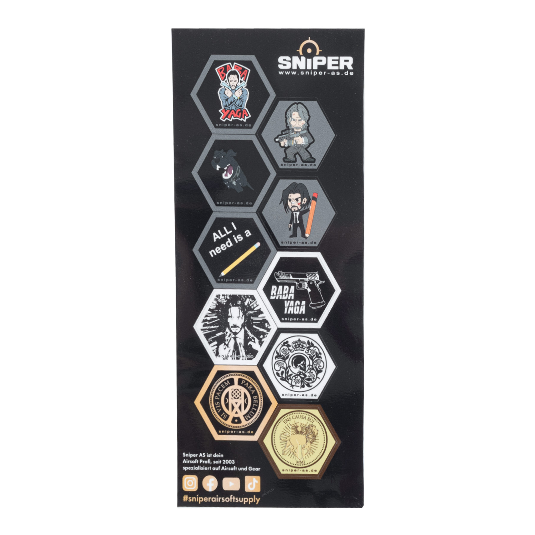 Aufkleber Set, Vinyl Hex Decals, Baba Yaga #2