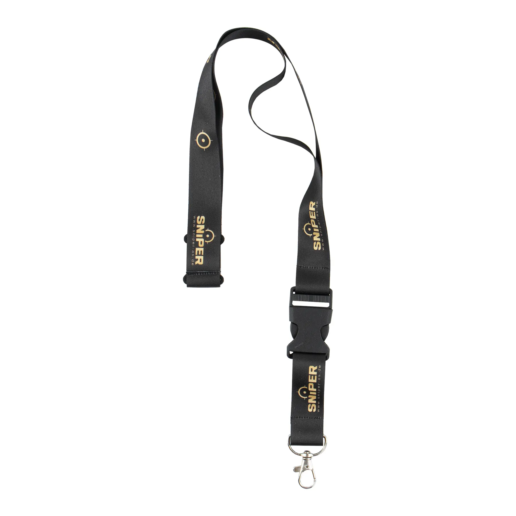 Sniper Lanyard, Schlüsselband 25mm, schwarz gold