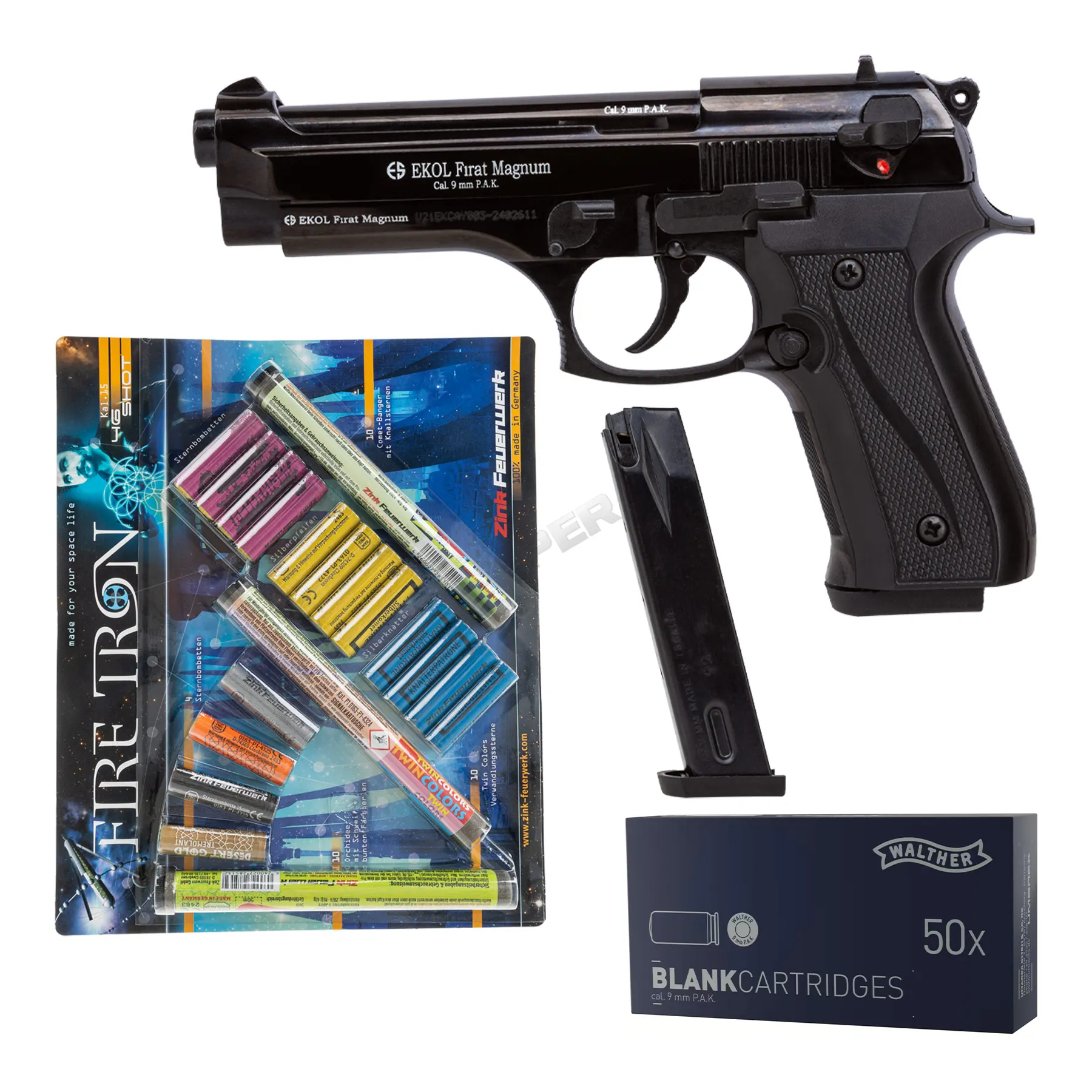 Silvester Bundle #1 EKOL Firat 9mm P.A.K. Schreckschusspistole, Black
