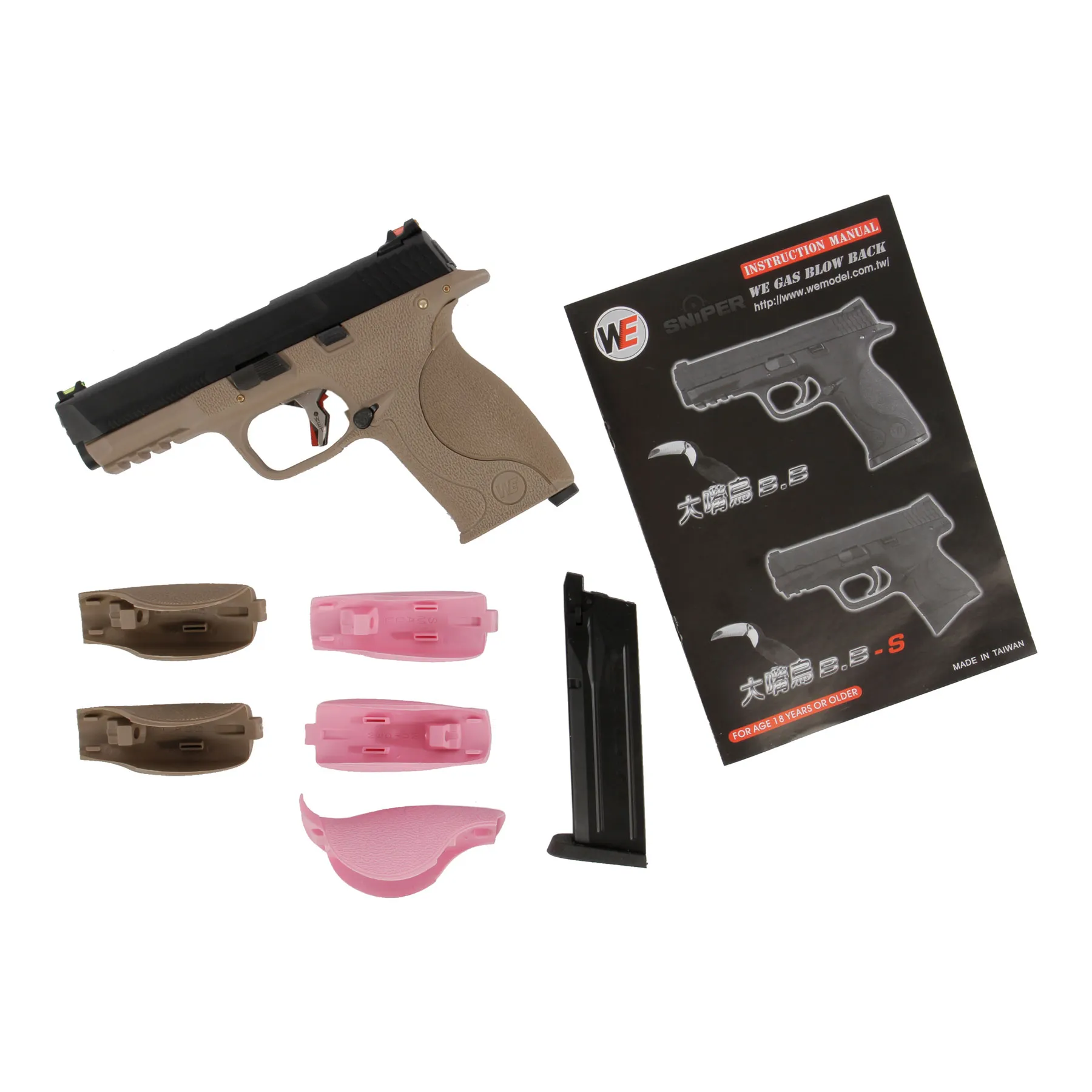 WE WET 05 BK Silver Barrel Full Metal FDE GBB Softair WE WET 05 BK Silver Barrel Full Metal FDE GBB Softair