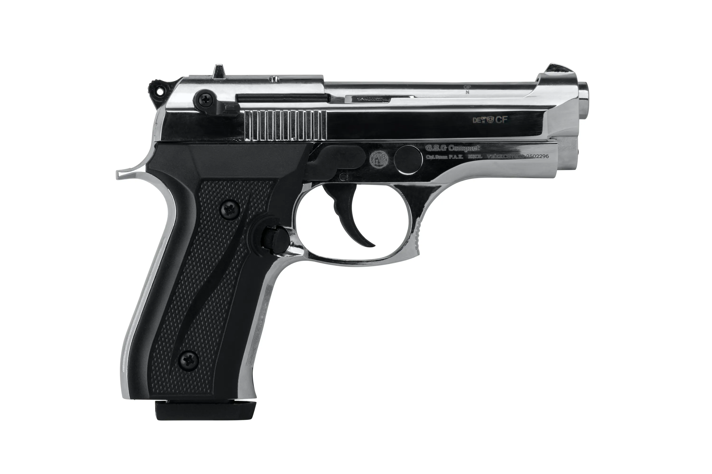 EKOL Firat Compact 9mm P.A.K. Schreckschusspistole, Nickel