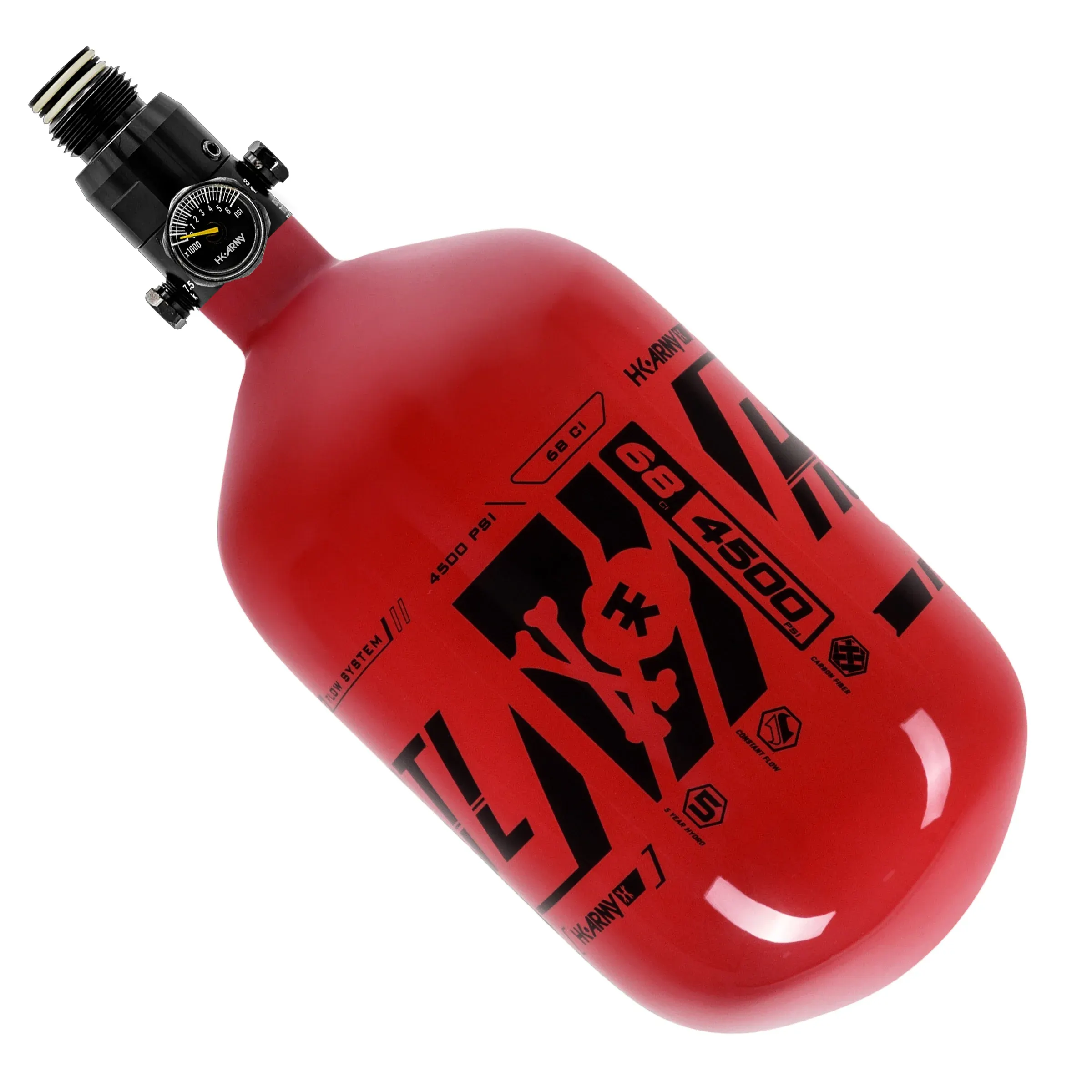 HK Army HSTL Carbon Fiber Tank w/ Regulator 68/4500, Red/Black