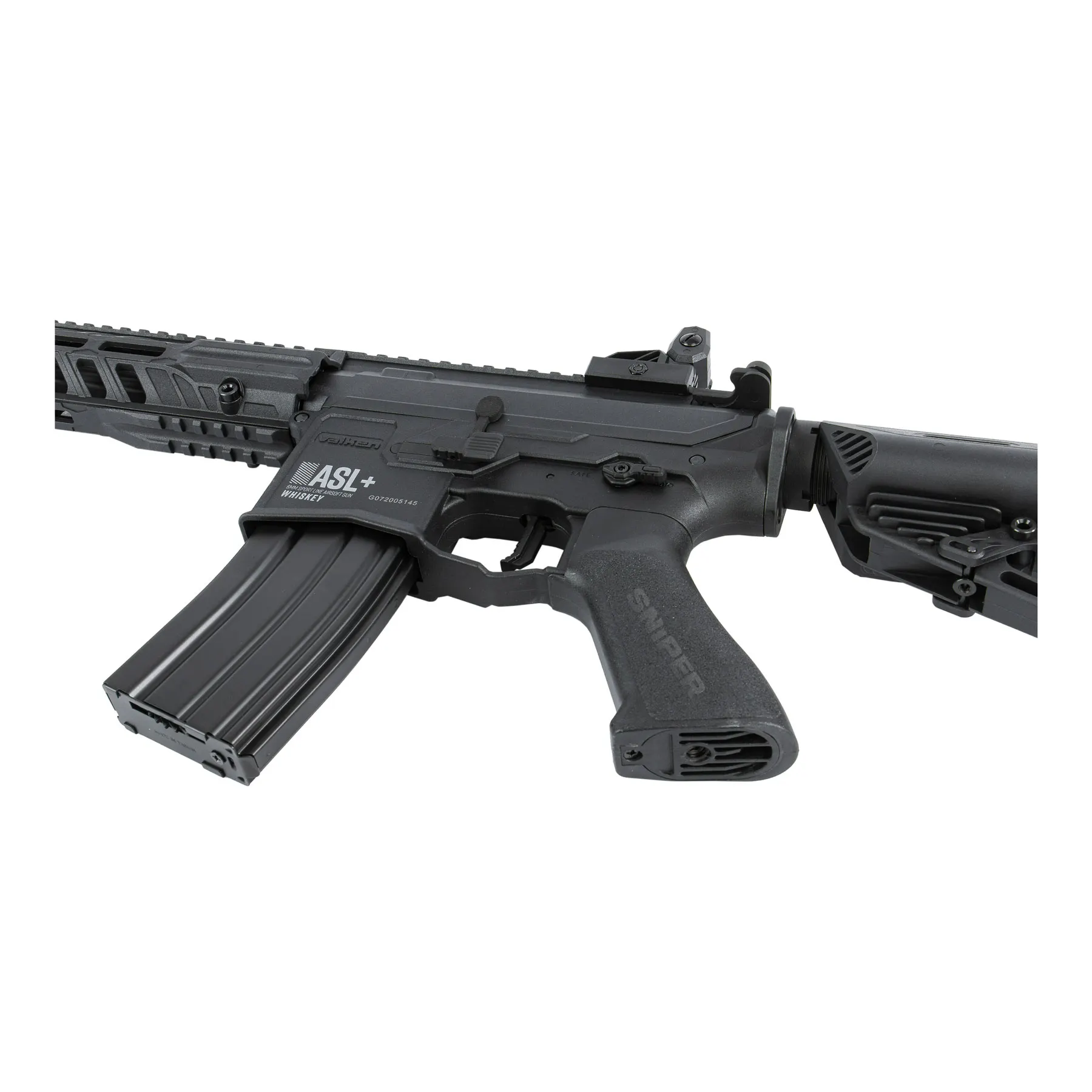 Whiskey ASL+ Hi-Velocity AEG < 0,5 Joule Softair Gewehr, Black Whiskey ASL+ Hi-Velocity AEG < 0,5 Joule Softair Gewehr, Black