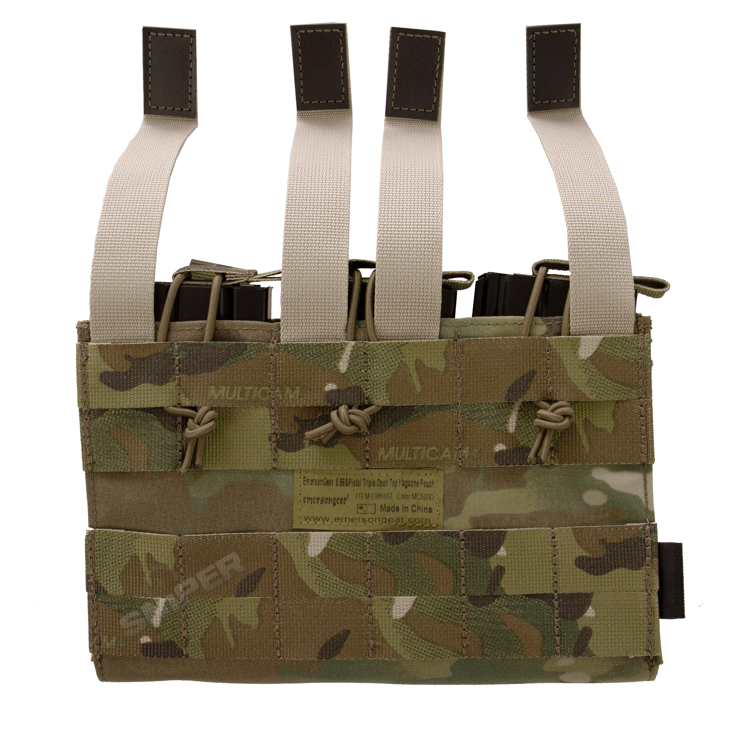 Rifle/ Pistol Triple Open Mag Pouch, Multicam