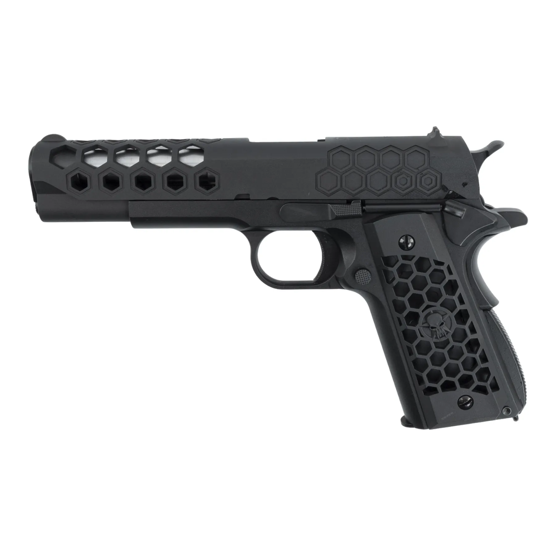 WE 1911 Hex Cut V.3 Softair Pistole, Black