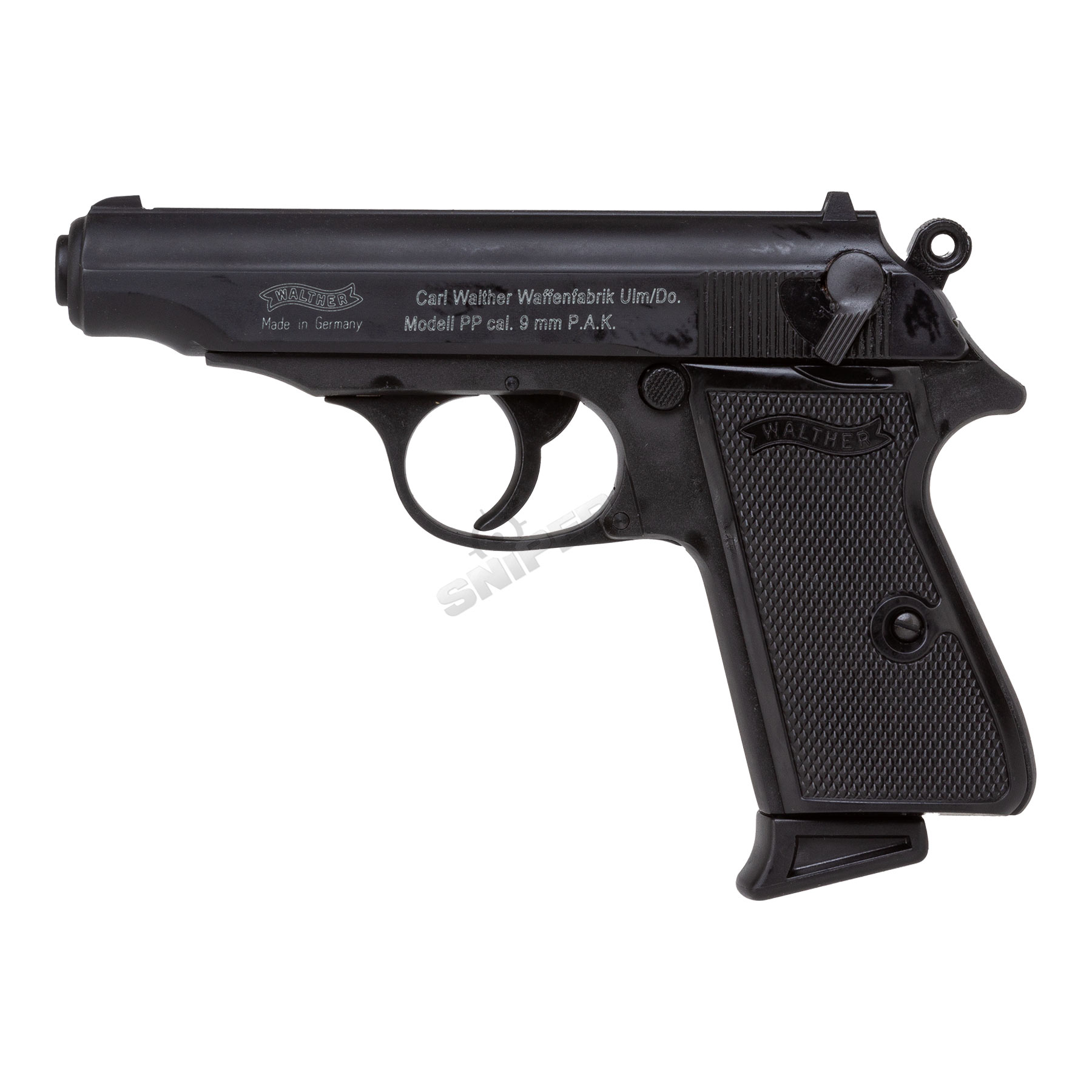 Walther PP 9mm P.A.K. Schreckschusspistole, Black