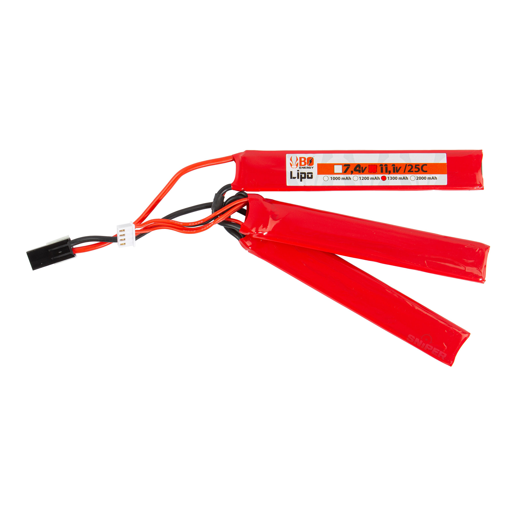 Tamiya 11,1V 1300mAh 25C LiPo Akku, 3 Sticks