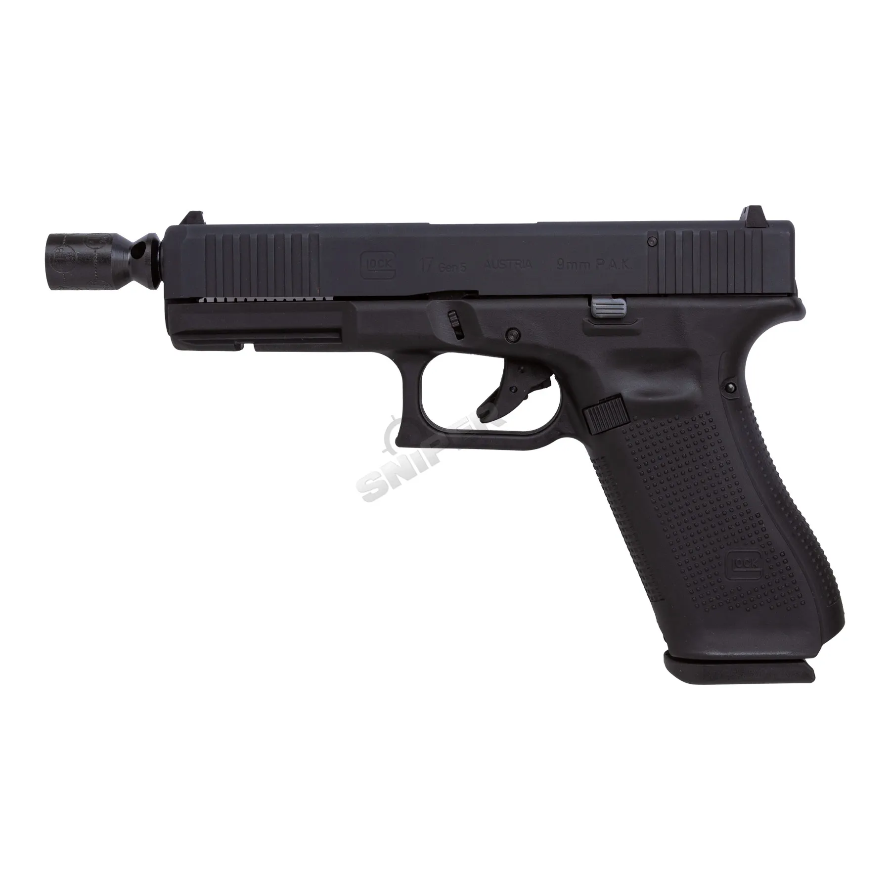 Silvester Bundle #2 Glock 17 Gen 5 9mm P.A.K Schreckschusspistole, Black