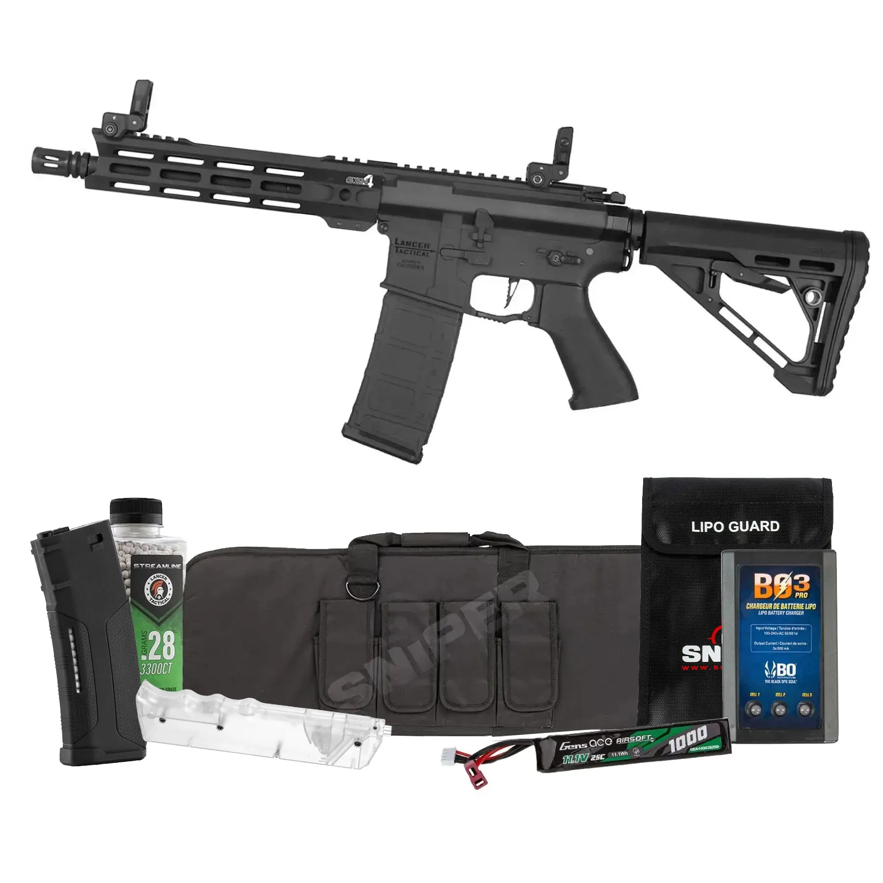 Bundle Deal - Lancer Tactical Predator 10" Gen4 w/ Gate Aster, Black