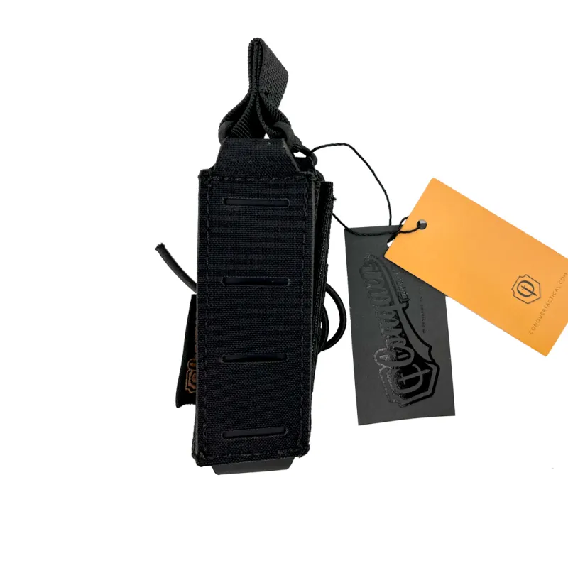Conquer Single Pistol Mag Pouch, Black