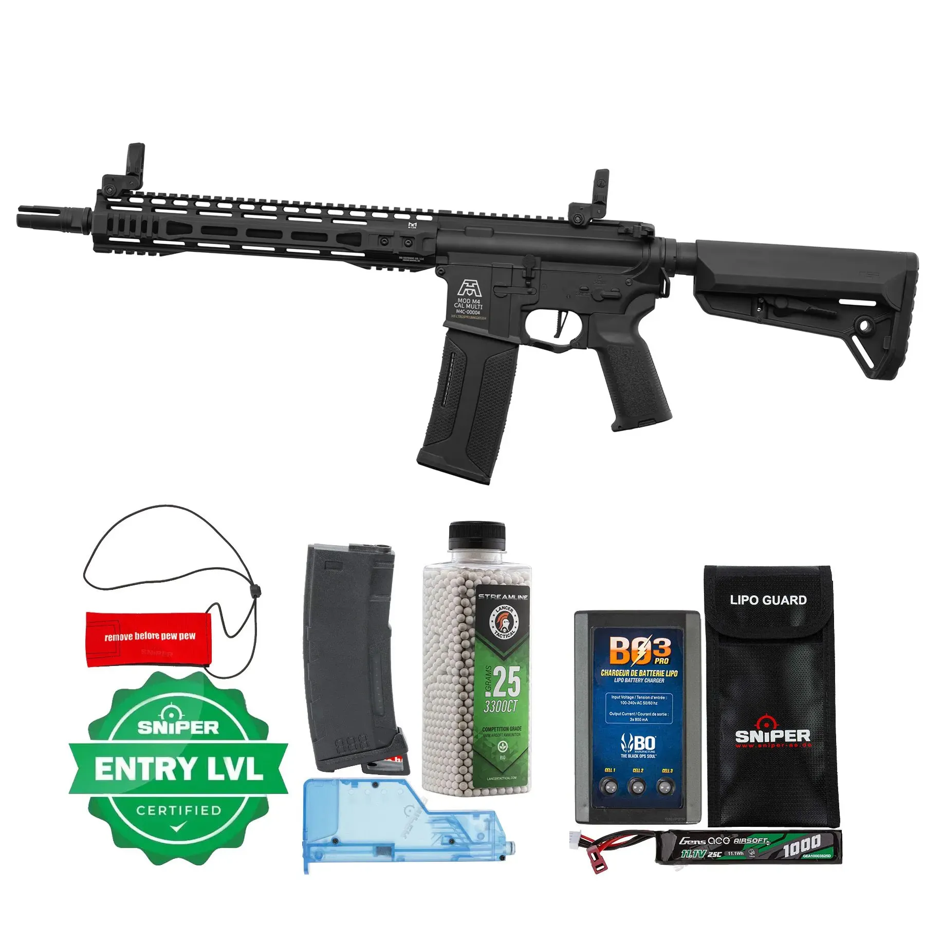 Einsteiger Set #1 - Lancer x BG SPR 12" Gen3 Nebula ETU (S)AEG, Black