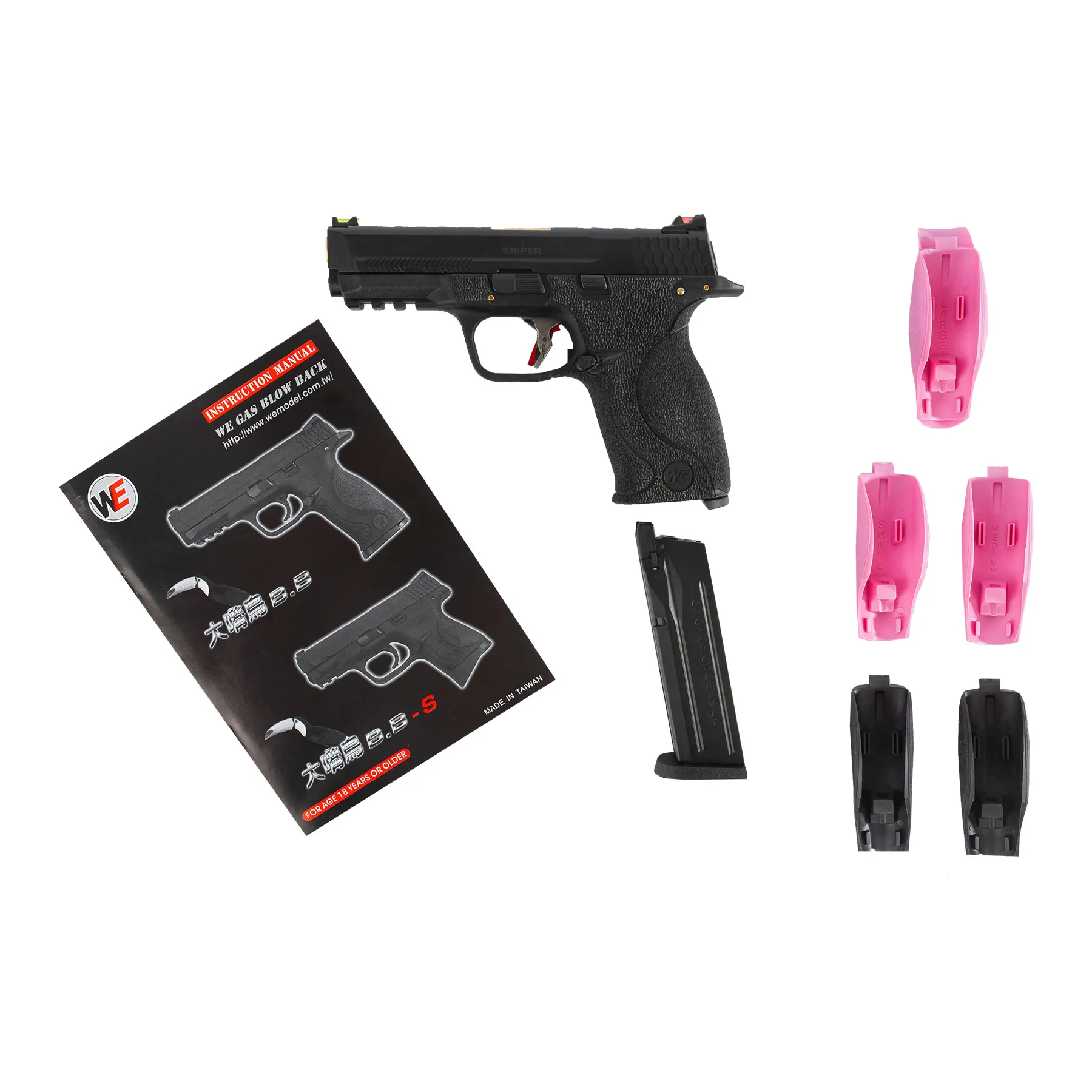 WET-05 BK Gold Barrel Metal Version GBB, Black