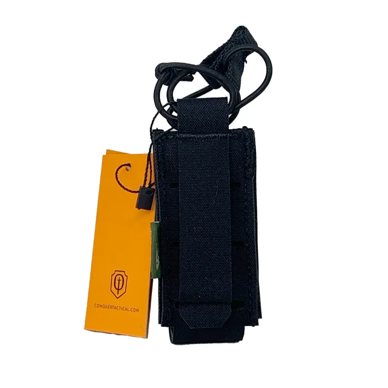 Conquer Laser-Cut Pistol Mag Pouch, Black