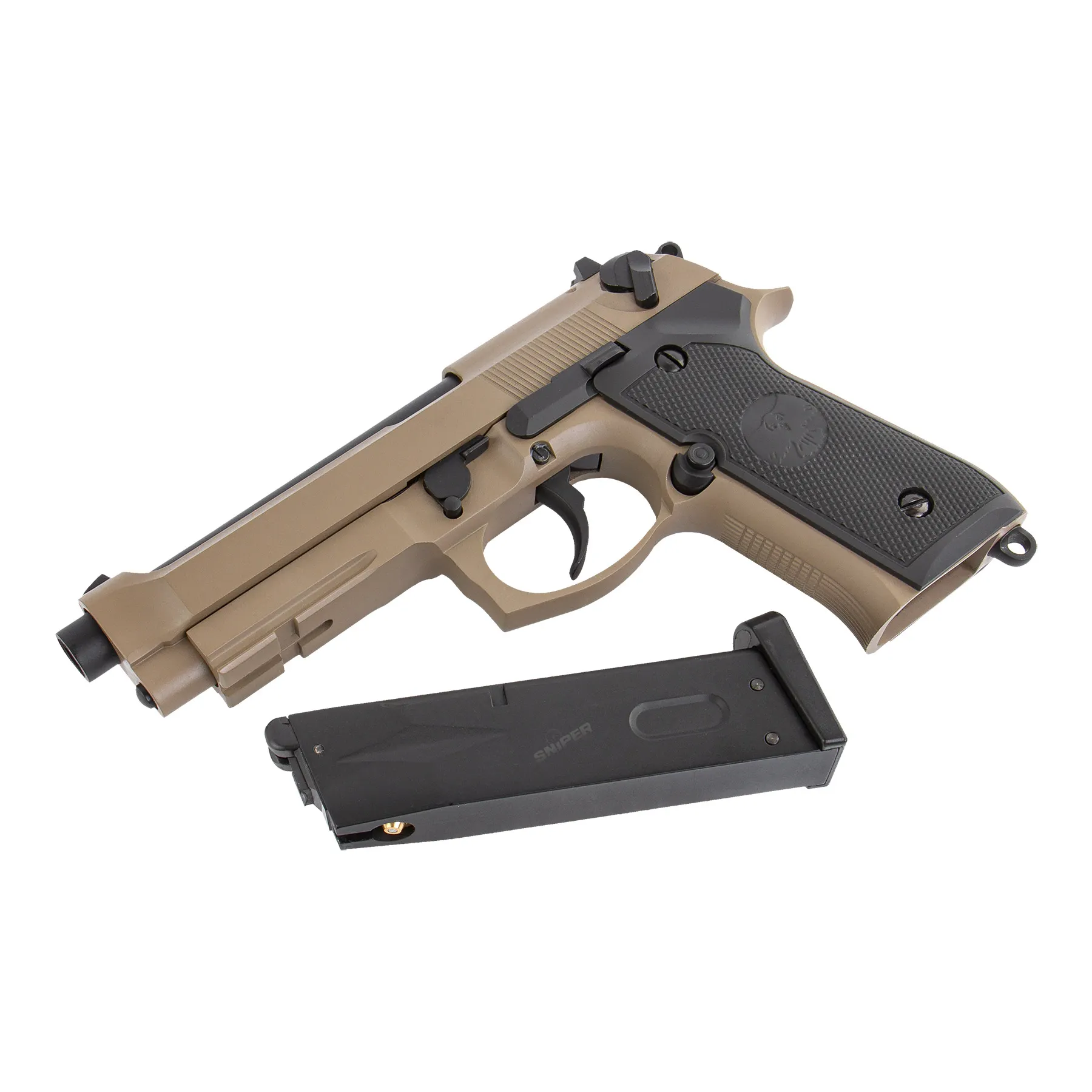 Raven R9 Softairpistole GBB, Tan