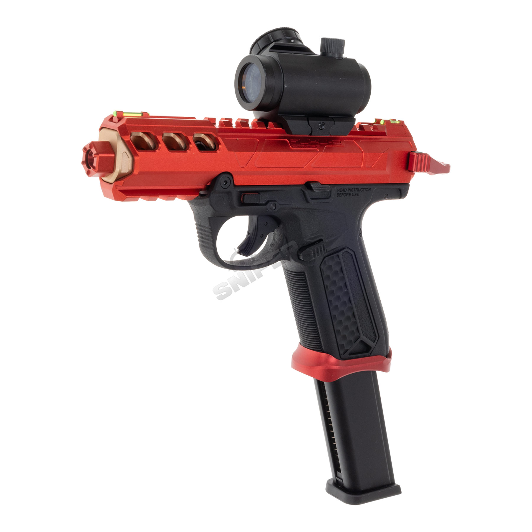 Prep my Airsoft - Action Army AAP 01 Assassin GBB Softair Pistole, Black/Red