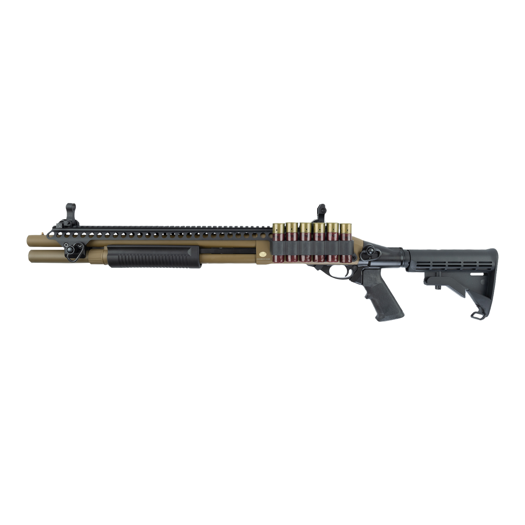 M870 AR Tactical Tri-Shot Gas Action Shotgun, Tan
