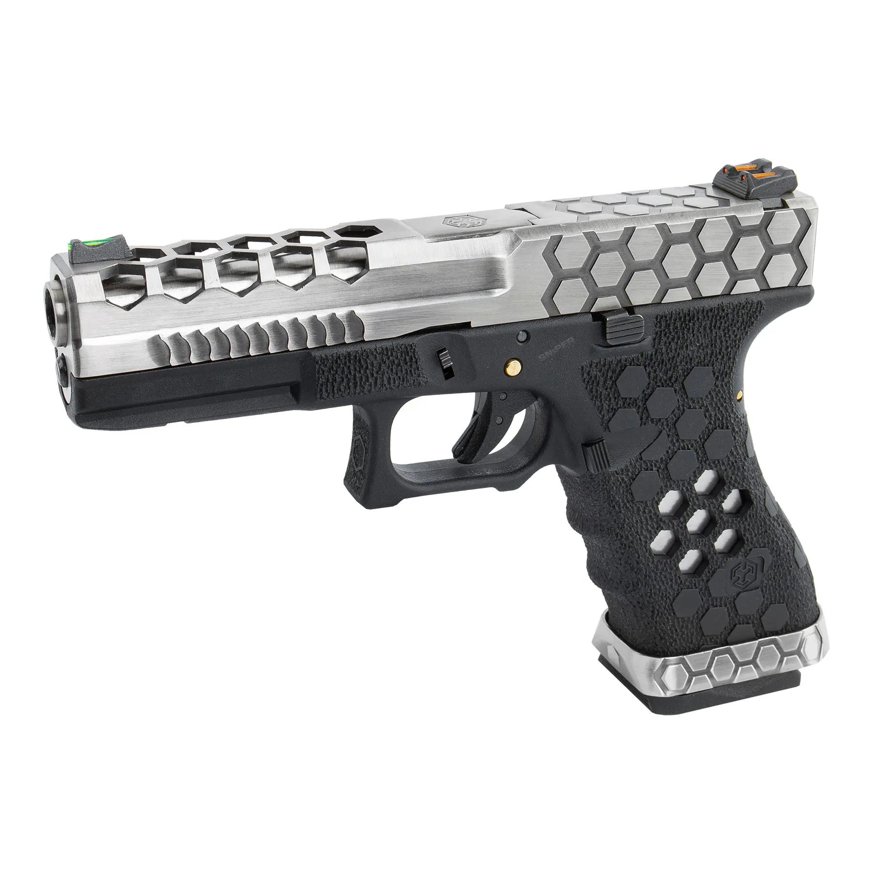 VX0100 Hex Cut Pistol, GBB SAC Custom VX0100 Hex Cut GBB Softair Pistole