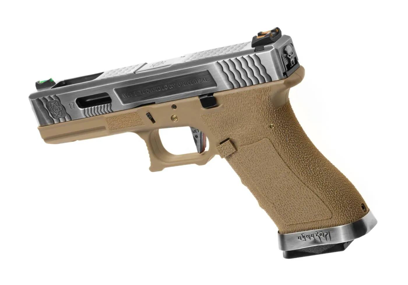WE Force 08 Silver Barrel Metal-Slide GBB Softair, Tan