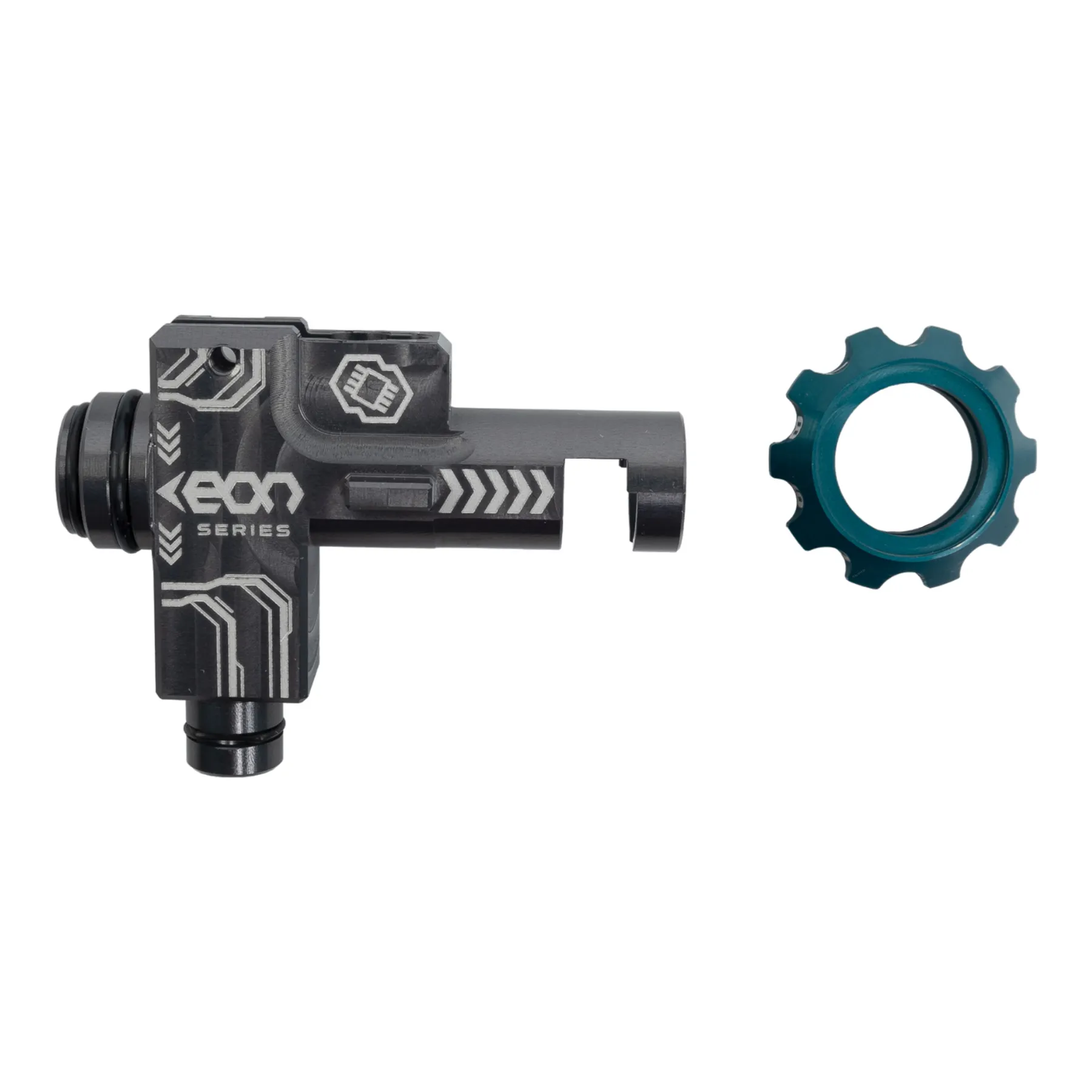 EON Hop-Up Chamber - Titanium housing & Cyan rotary dial EON Hop-Up Chamber - Titanium housing & Cyan rotary dial