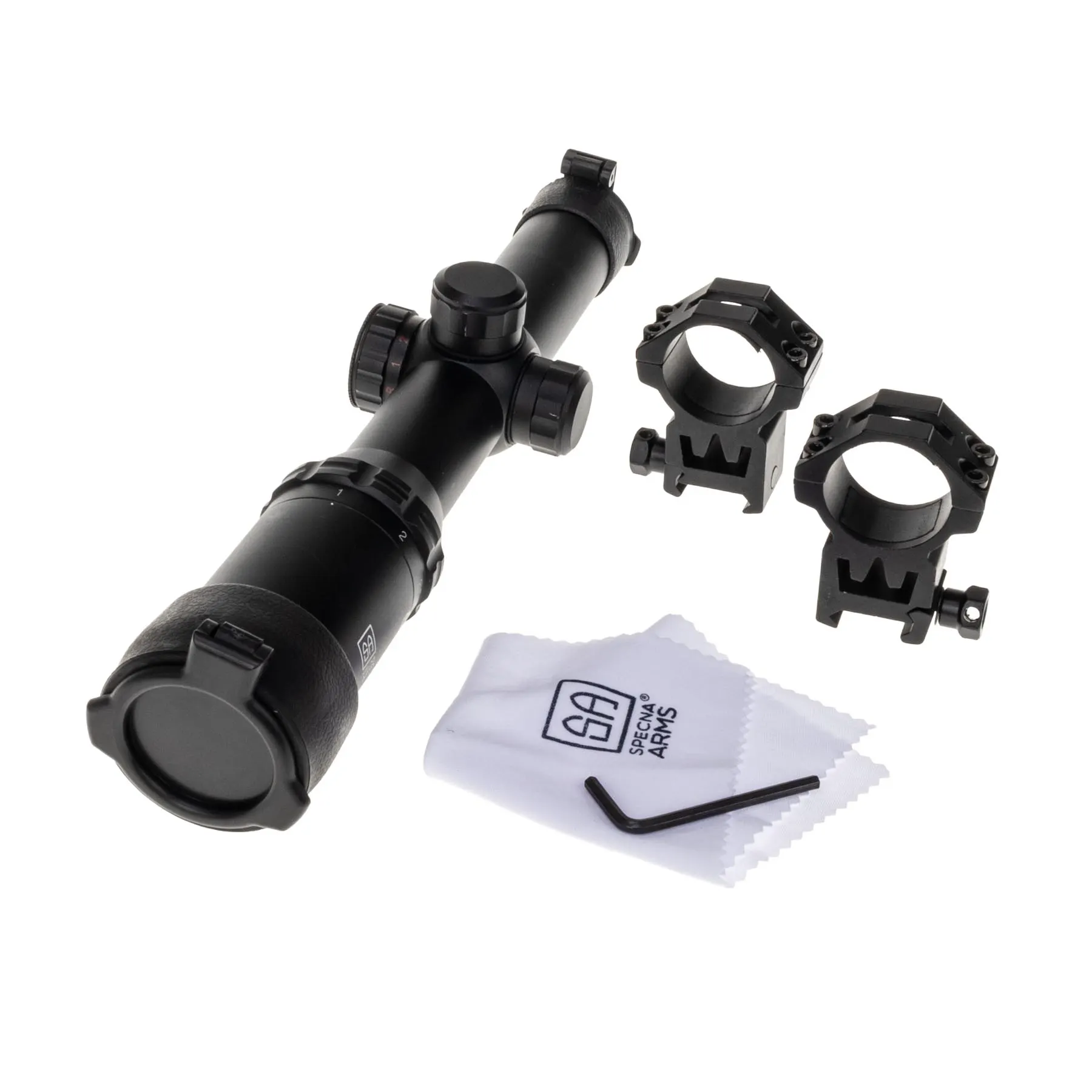 Specna Arms CORE Rifle Scope 1-4x24RG, Black